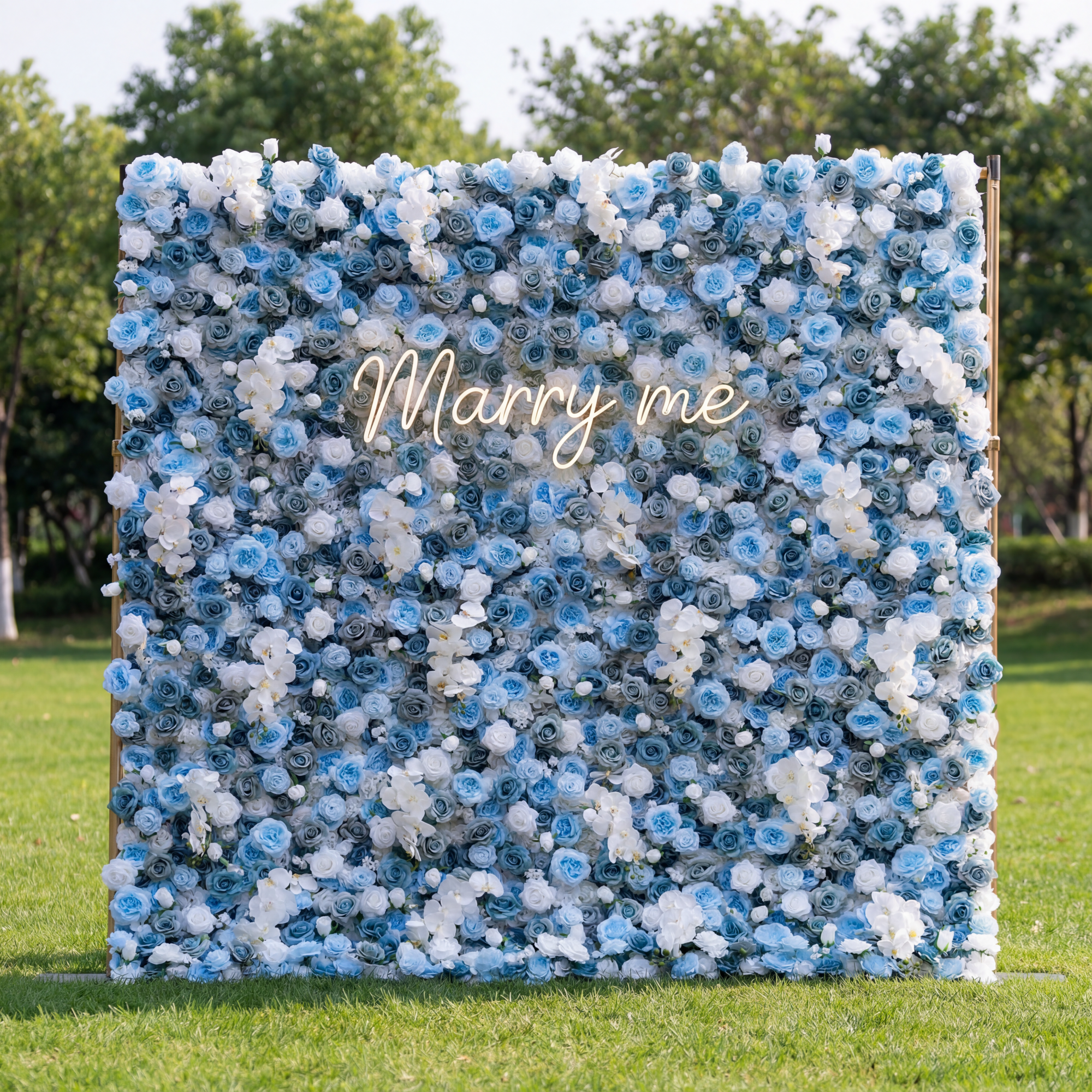 Valar Flower Roll Up Fabric Artificial Flower Wall Wedding Backdrop, Floral Party Decor, Event Photography-VF-348