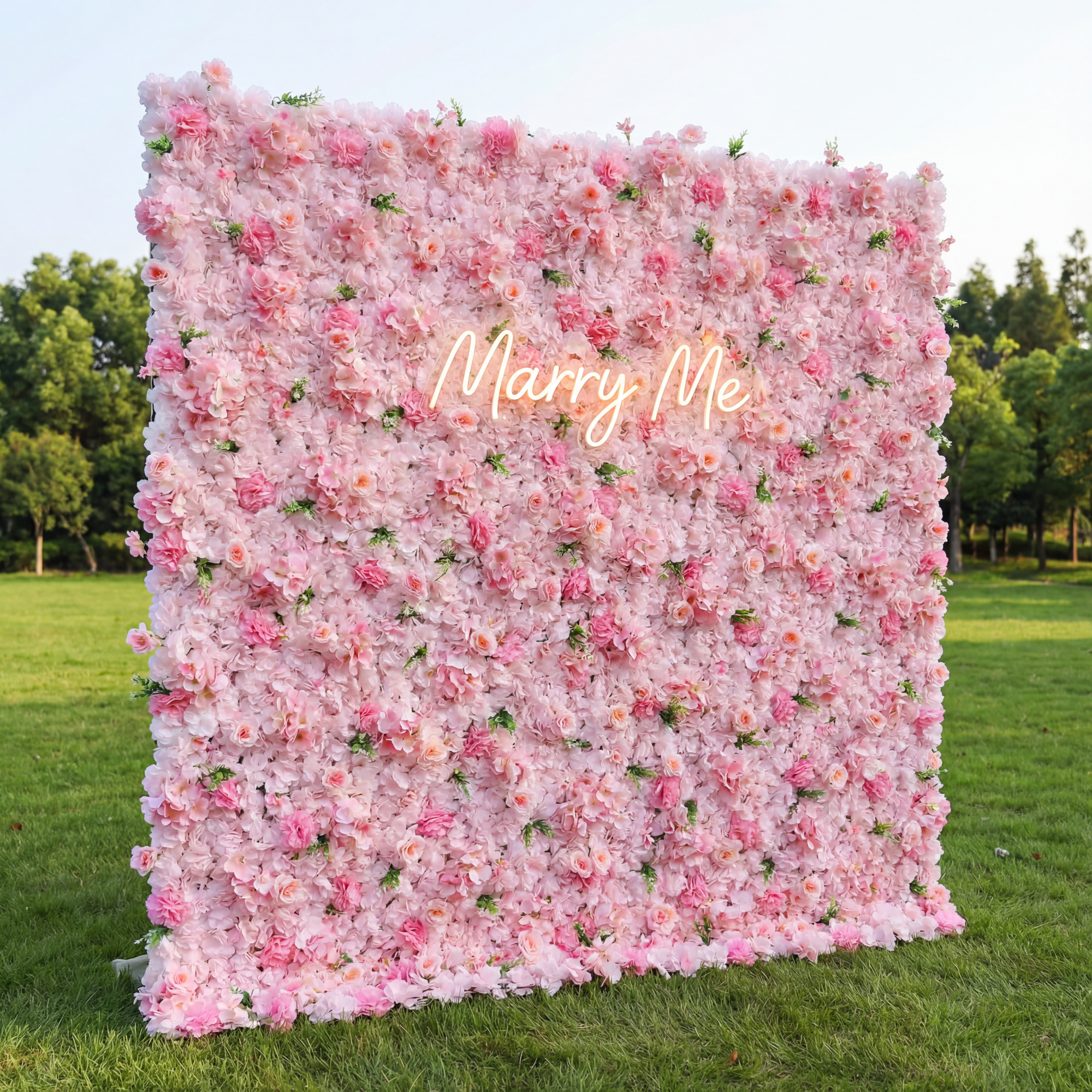 Valar Flowers Roll Up Fabric Artificial Flower Wall Wedding Backdrop, Floral Party Decor, Event Photography-VF-350