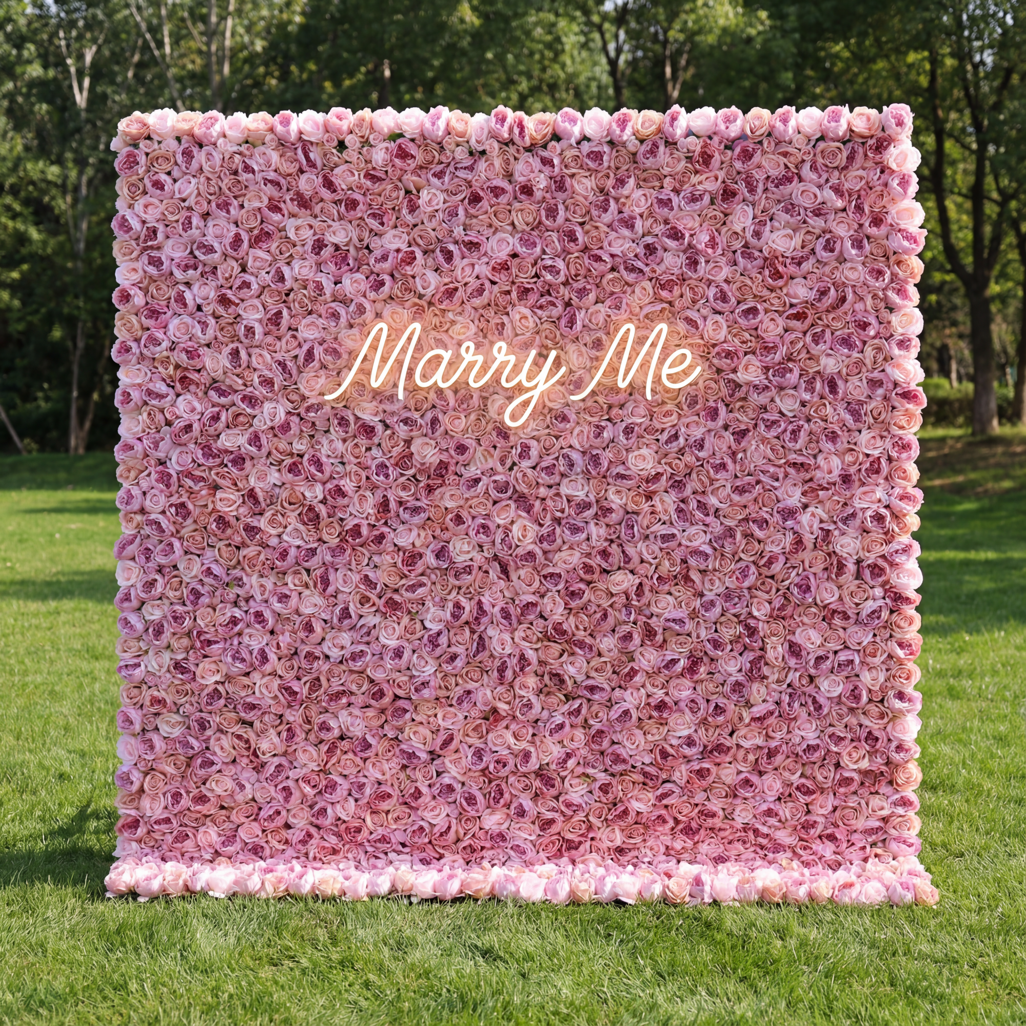 Valar VF-355 Artificial Flower Wall | Roll-Up Fabric Backdrop for Weddings