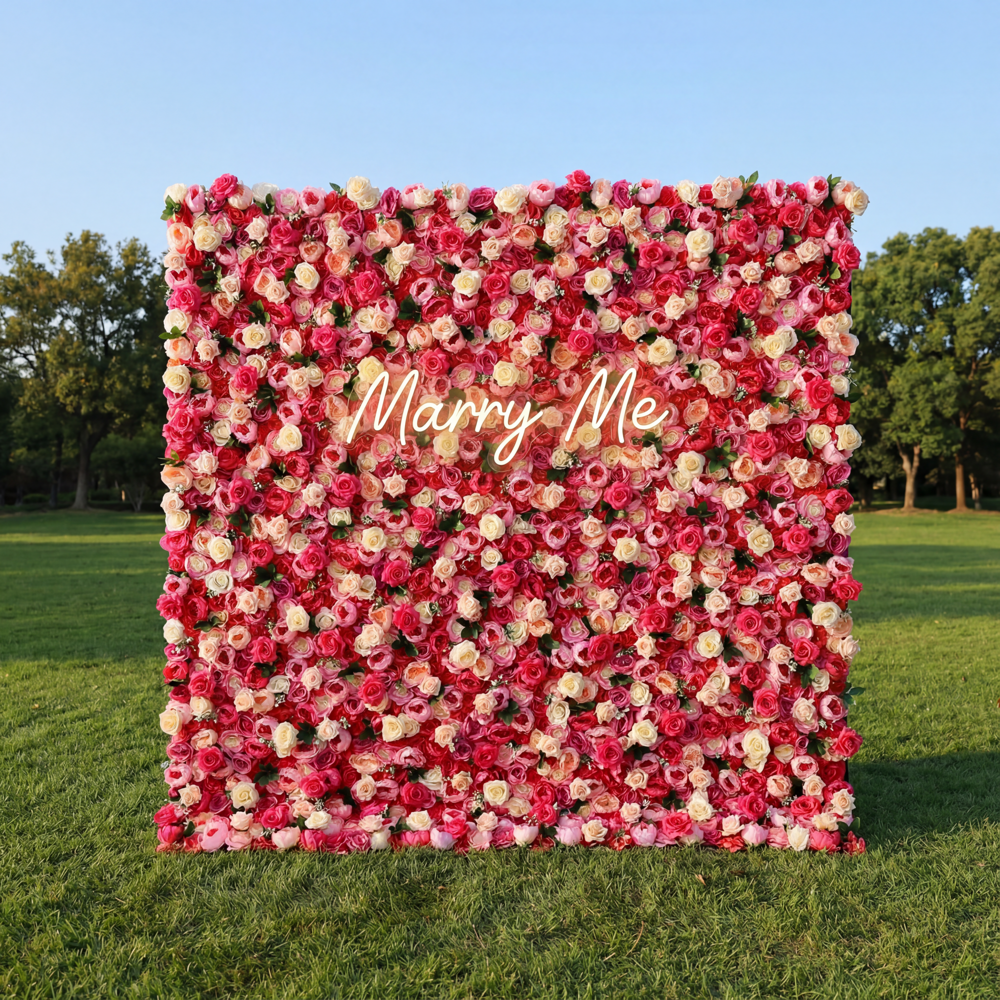 Valar Flowers Roll Up Fabric Artificial Flower Wall Wedding Backdrop, Floral Party Decor, Event Photography-VF-357
