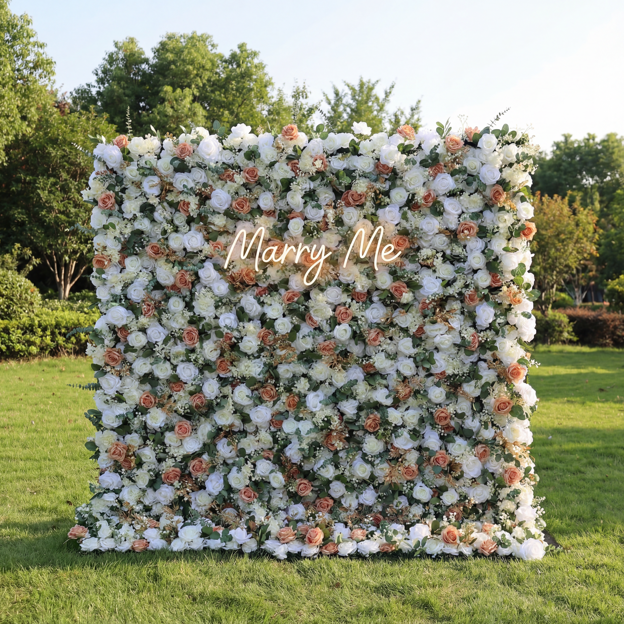 Valar Flowers Roll Up Fabric Artificial Flower Wall Wedding Backdrop, Floral Party Decor, Event Photography-VF-358