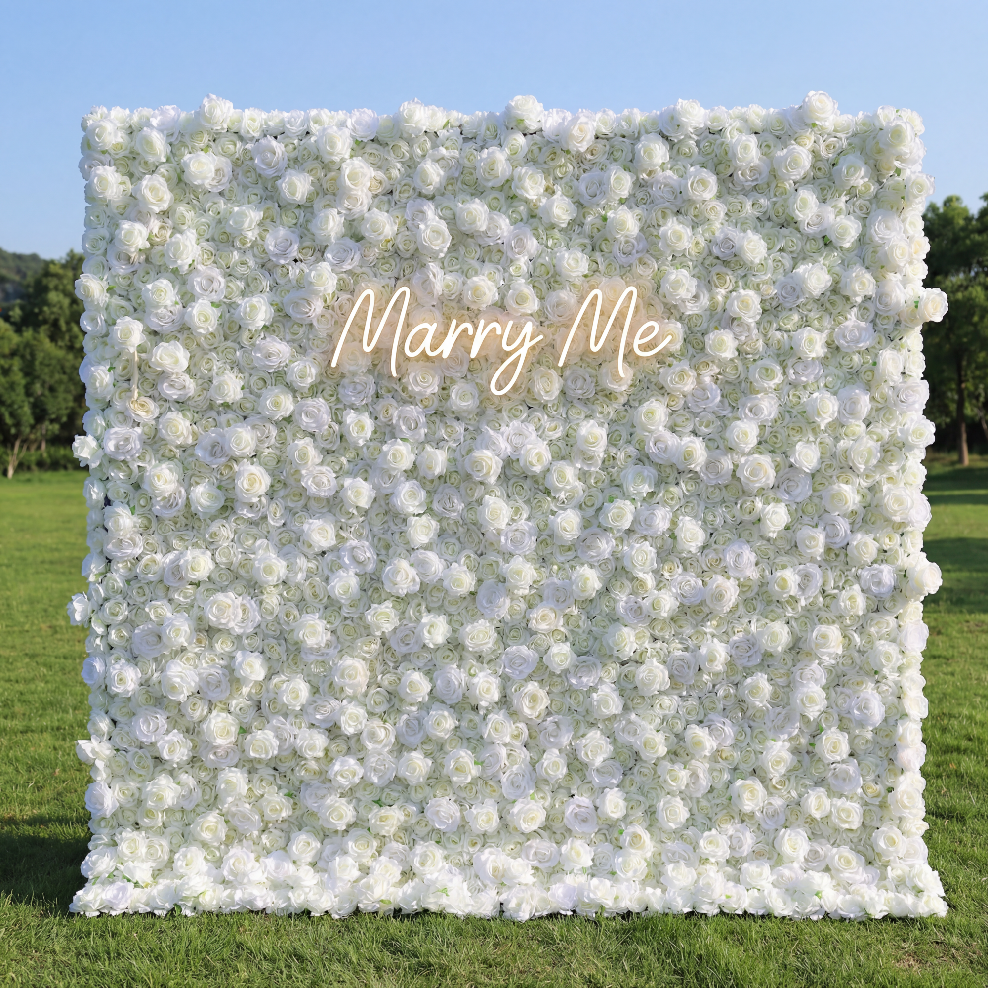 Valar Flowers Roll Up Fabric Artificial Flower Wall Wedding Backdrop, Floral Party Decor, Event Photography-VF-361