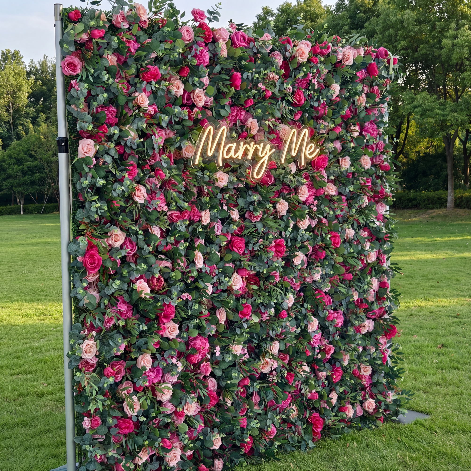 Valar Flower Roll Up Fabric Artificial Flower Wall Wedding Backdrop, Floral Party Decor, Event Photography-VF-362