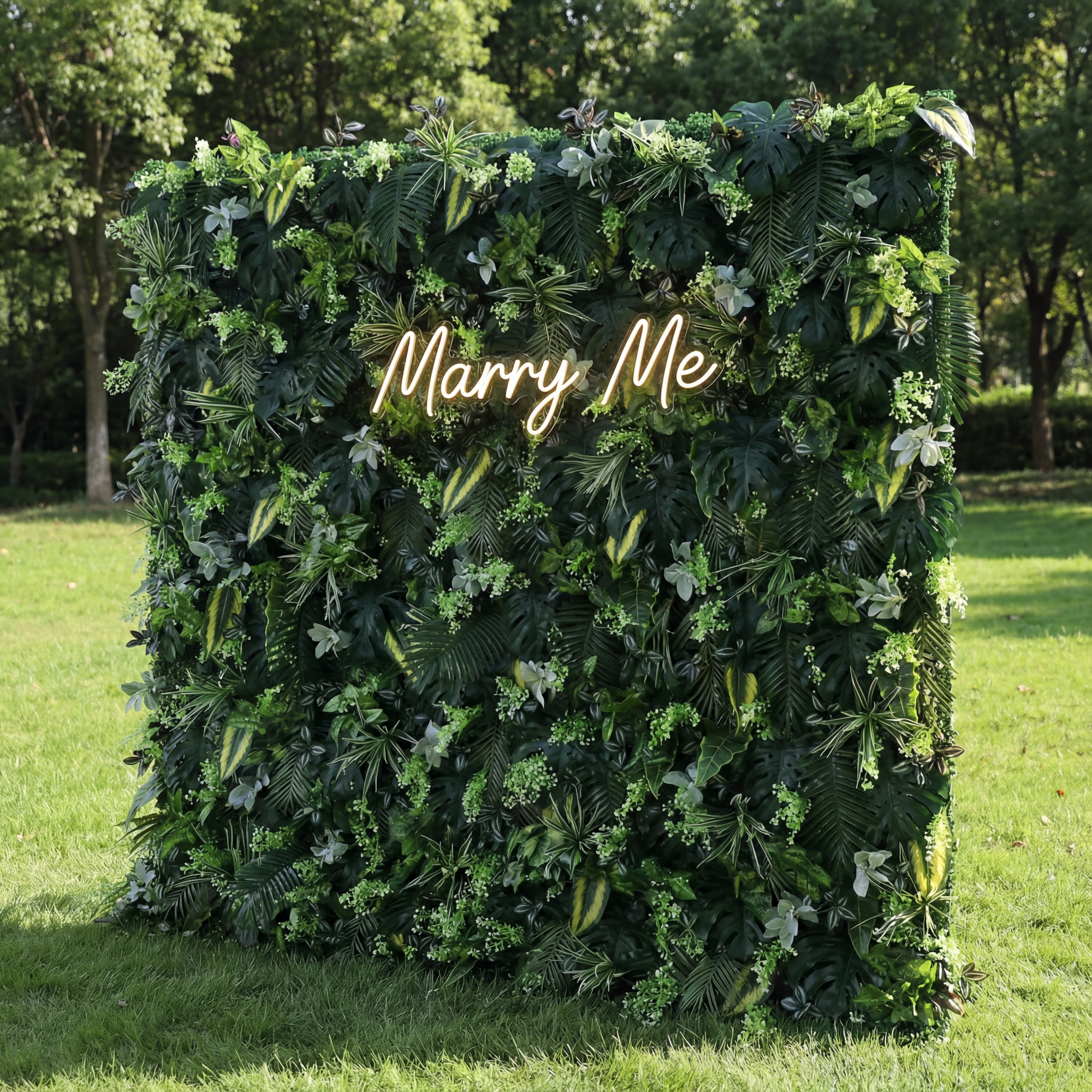Valar Flowers Roll Up Fabric Artificial Green Oasis 3D Flower Wall Wedding Backdrop, Floral Party Decor, Event Photography-VF-363