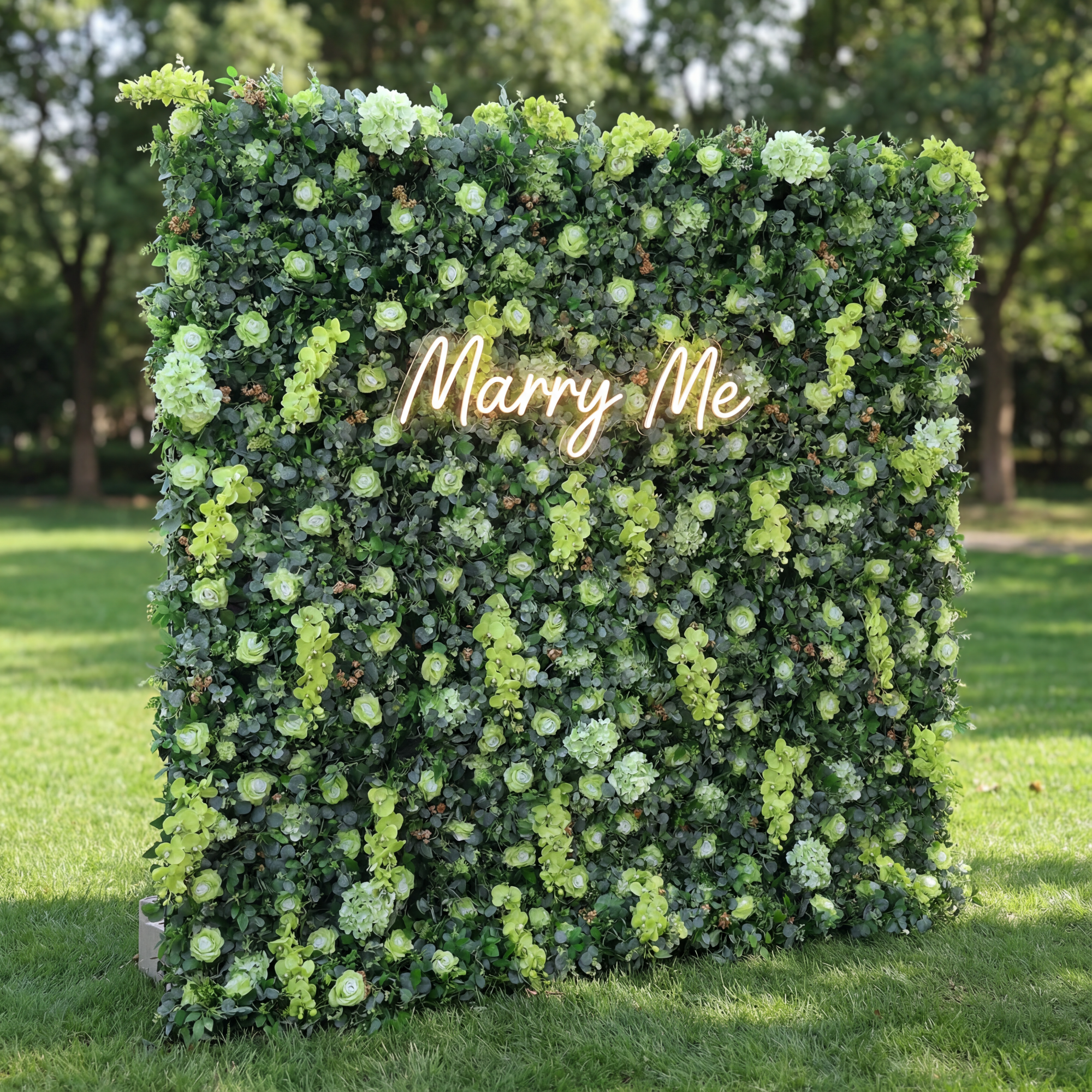 Valar Flowers Roll Up Fabric Artificial Green Leaves Flower Wall Wedding Backdrop, Floral Party Decor, Event Photography-VF-368