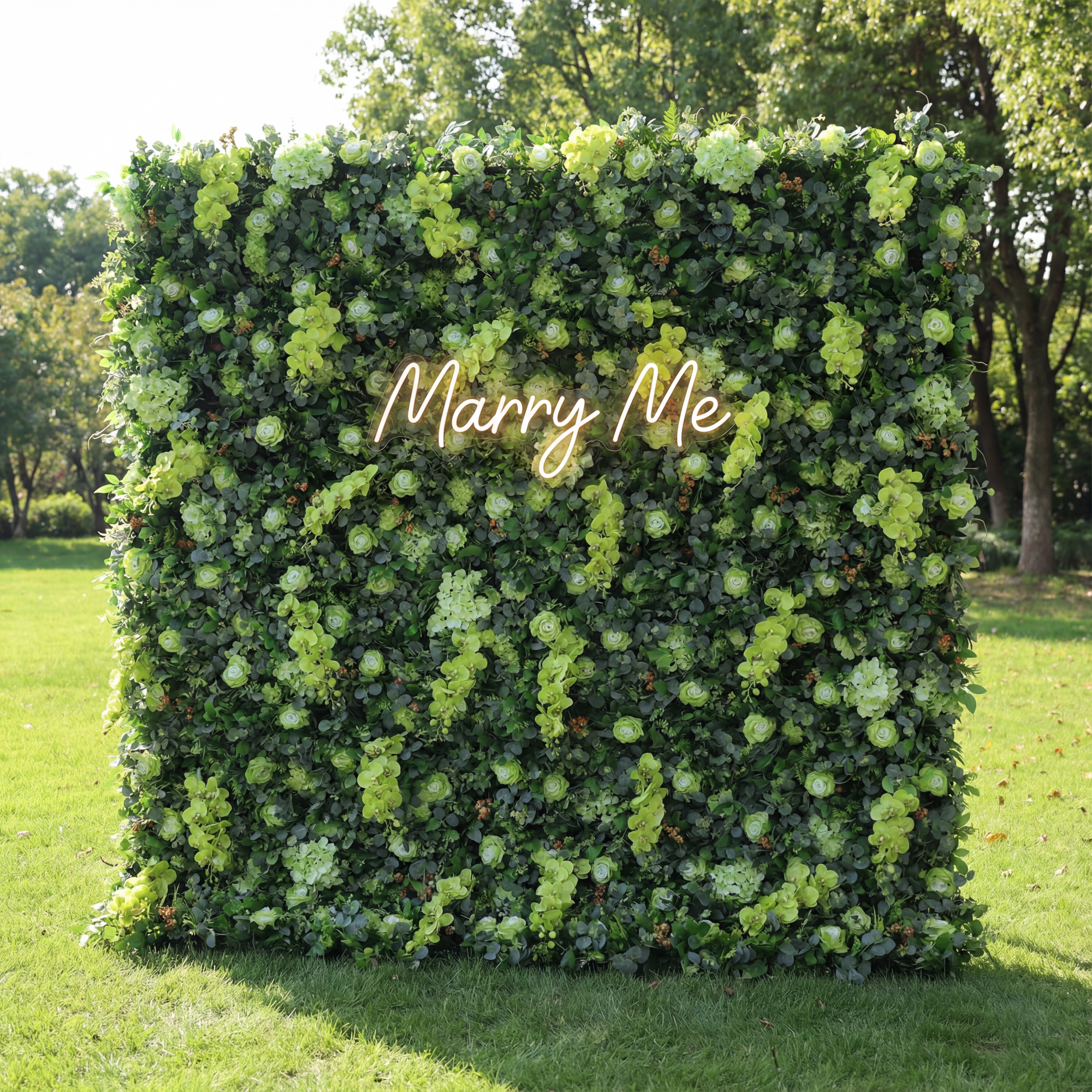 Valar Flowers Roll Up Fabric Artificial Green Leaves Flower Wall Wedding Backdrop, Floral Party Decor, Event Photography-VF-368