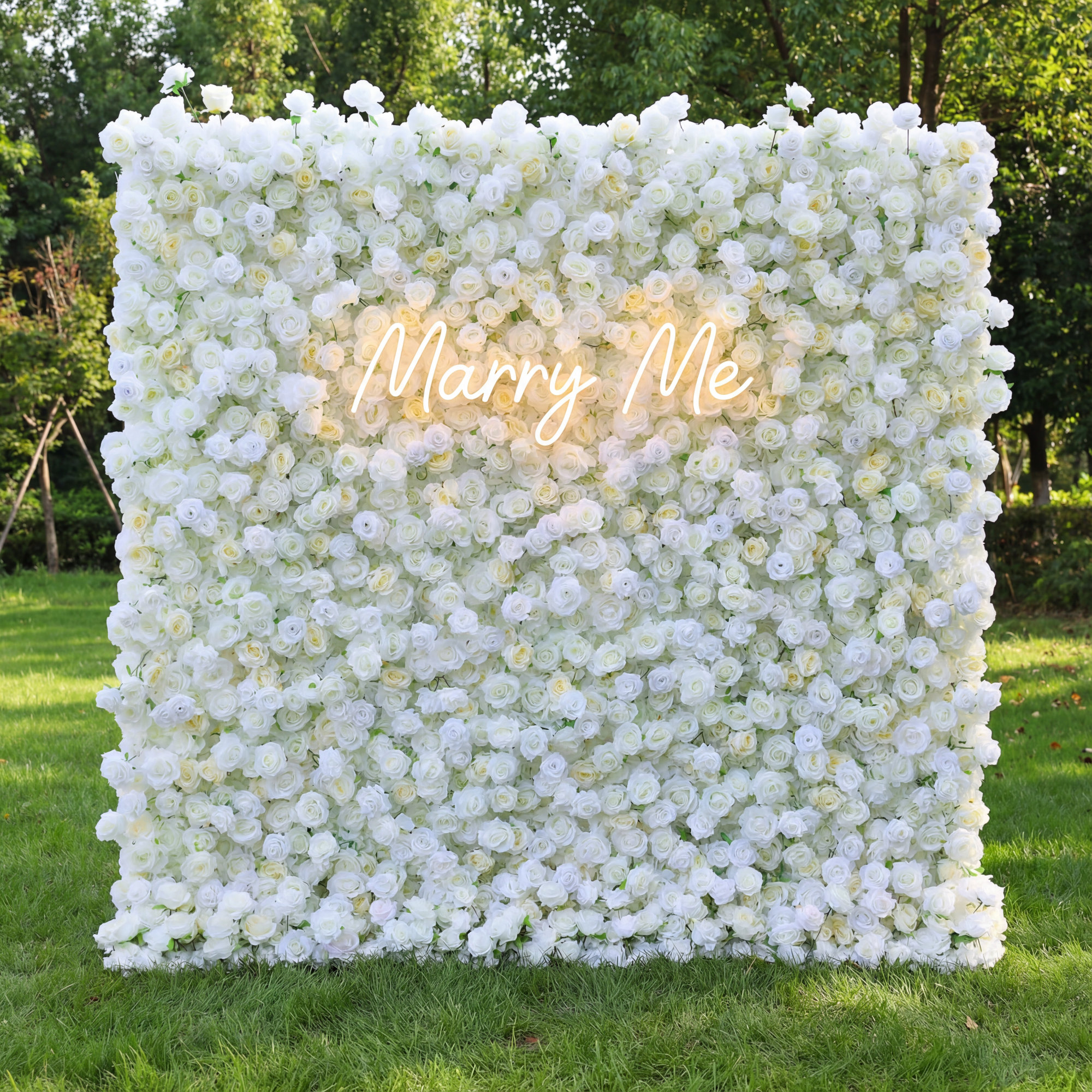 Valar Flower Roll Up Fabric Artificial Flower Wall Wedding Backdrop, F
