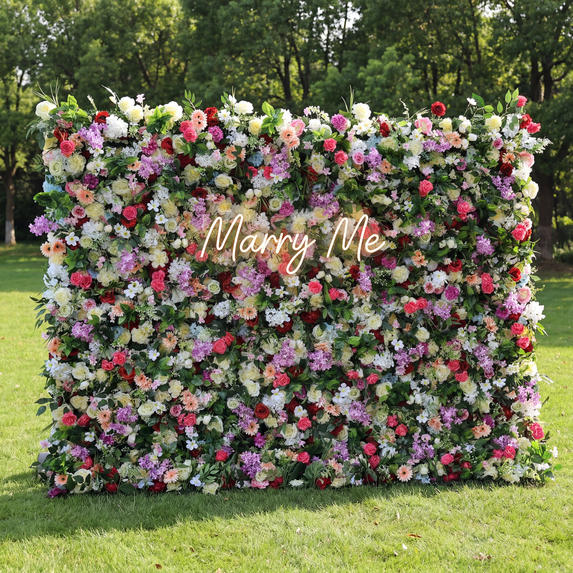 Valar Flower Roll Up Fabric Artificial Flower Wall Wedding Backdrop, Floral Party Decor, Event Photography-VF-370