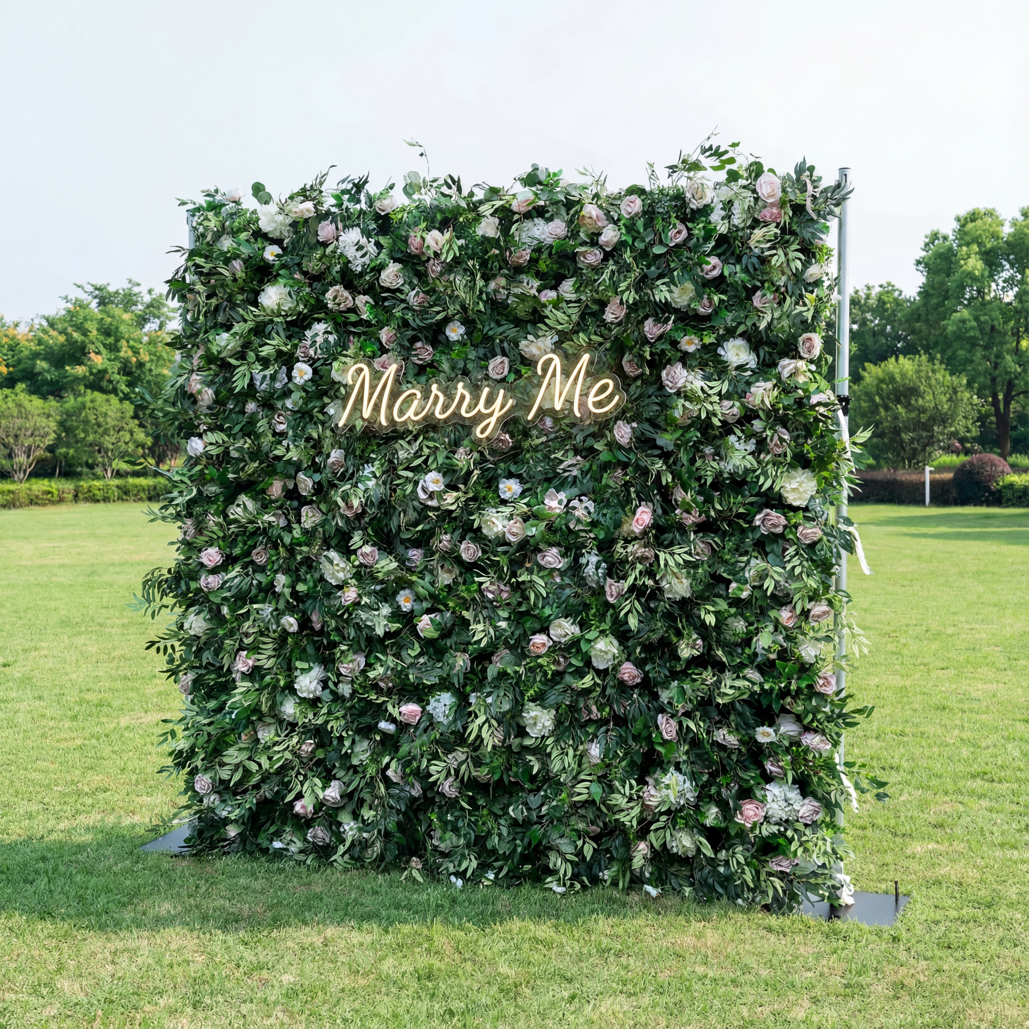 5D Roll-up curtain Green Lush and Deluxe Flower Wall for Events & Weddings Backdrop VF-373