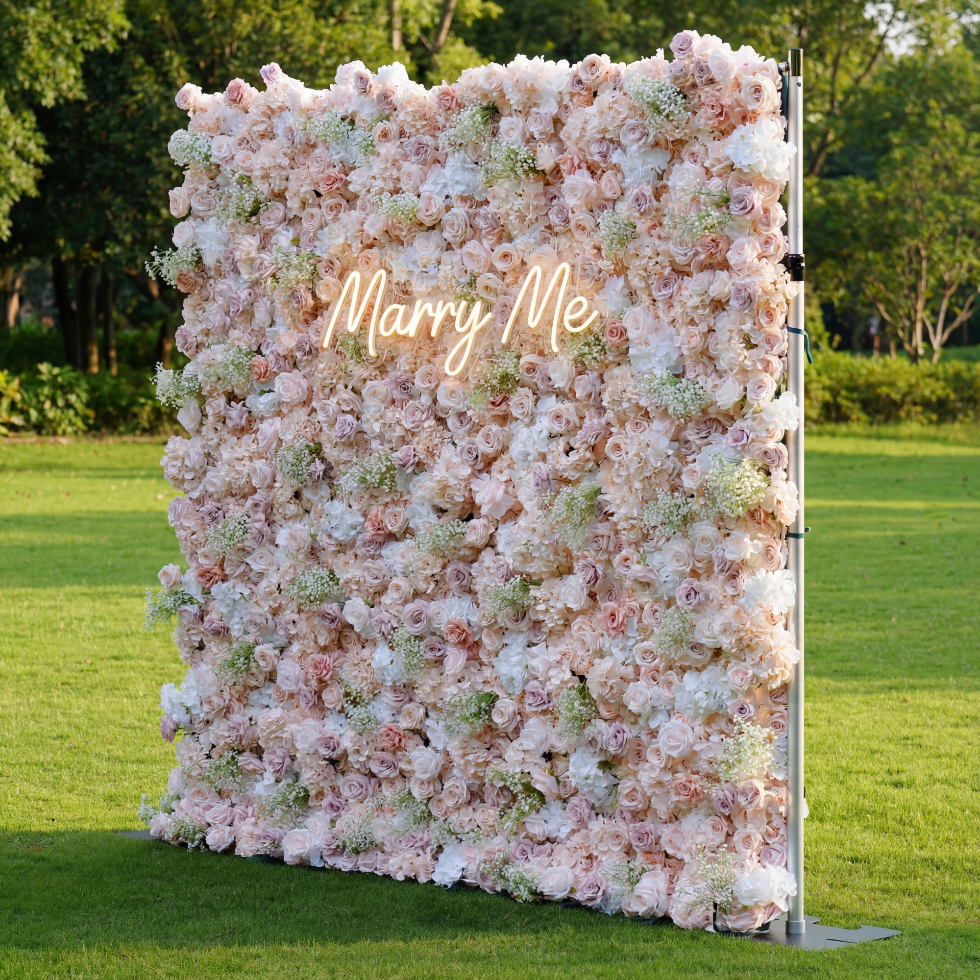 Valar Flower Roll Up Fabric Artificial Flower Wall Wedding Backdrop, Floral Party Decor, Event Photography-VF-374