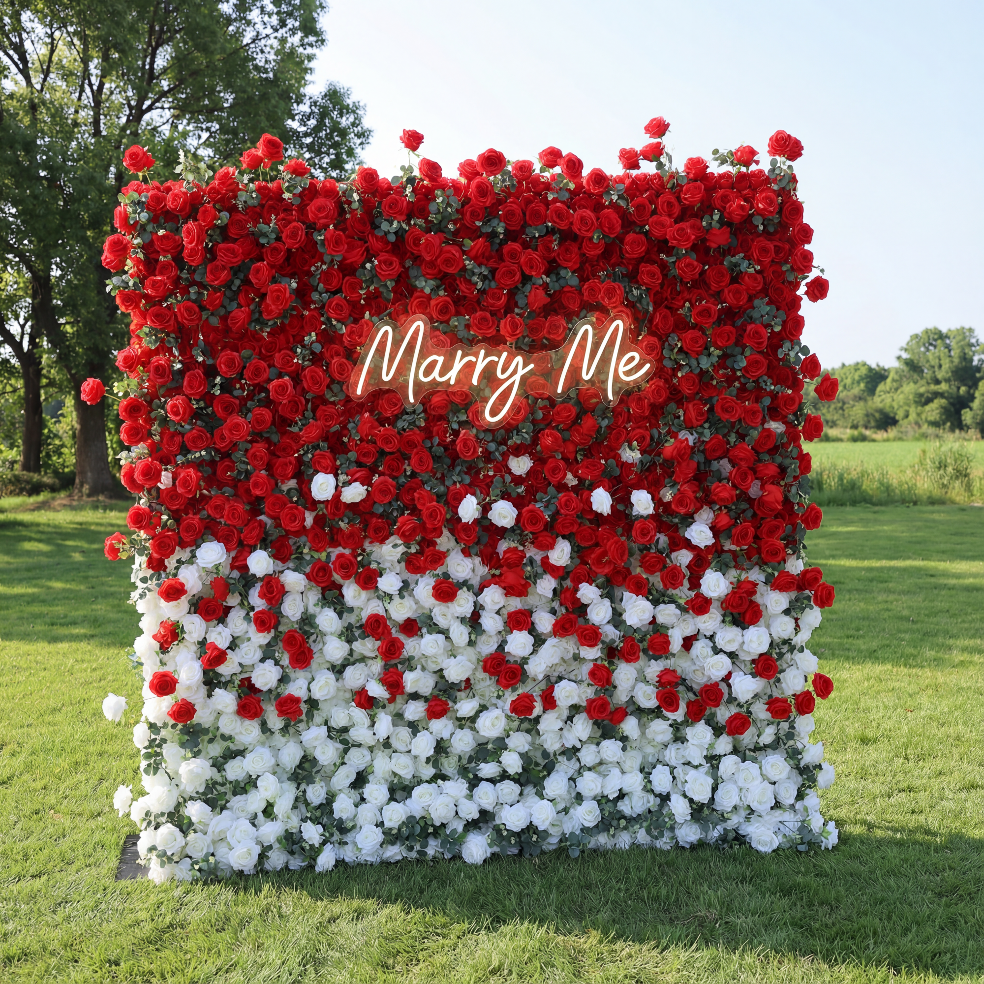 Valar Flowers Roll Up Fabric Artificial Flower Wall Wedding Backdrop, Floral Party Decor, Event Photography-VF-375