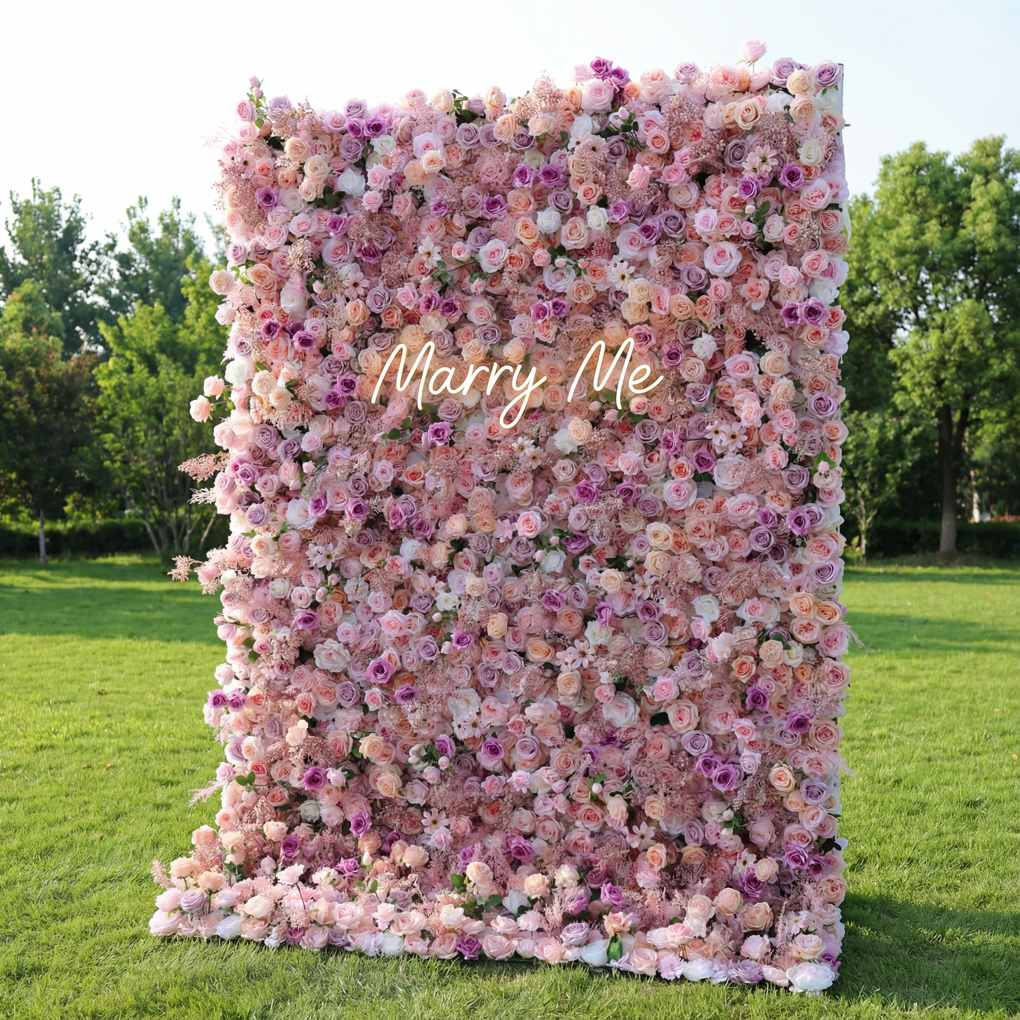 Valar Flowers Roll Up Fabric Artificial Flower Wall Wedding Backdrop, Decoración Floral para Fiestas, Fotografía de Eventos-VF-378