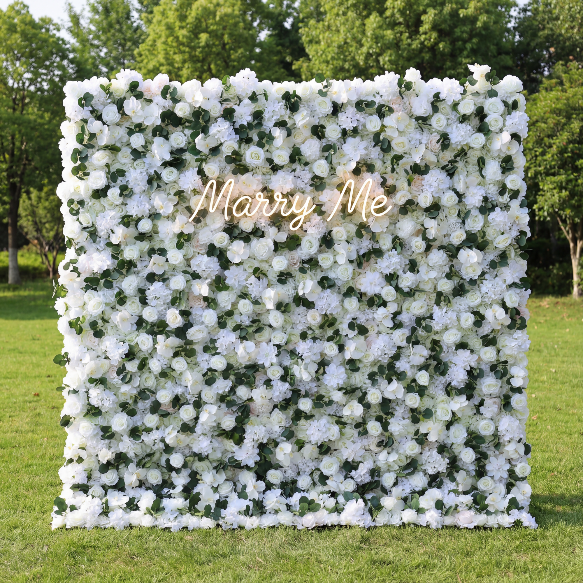 Valar Flowers Roll Up Fabric Artificial Flower Wall Wedding Backdrop, Floral Party Decor, Event Photography-VF-379