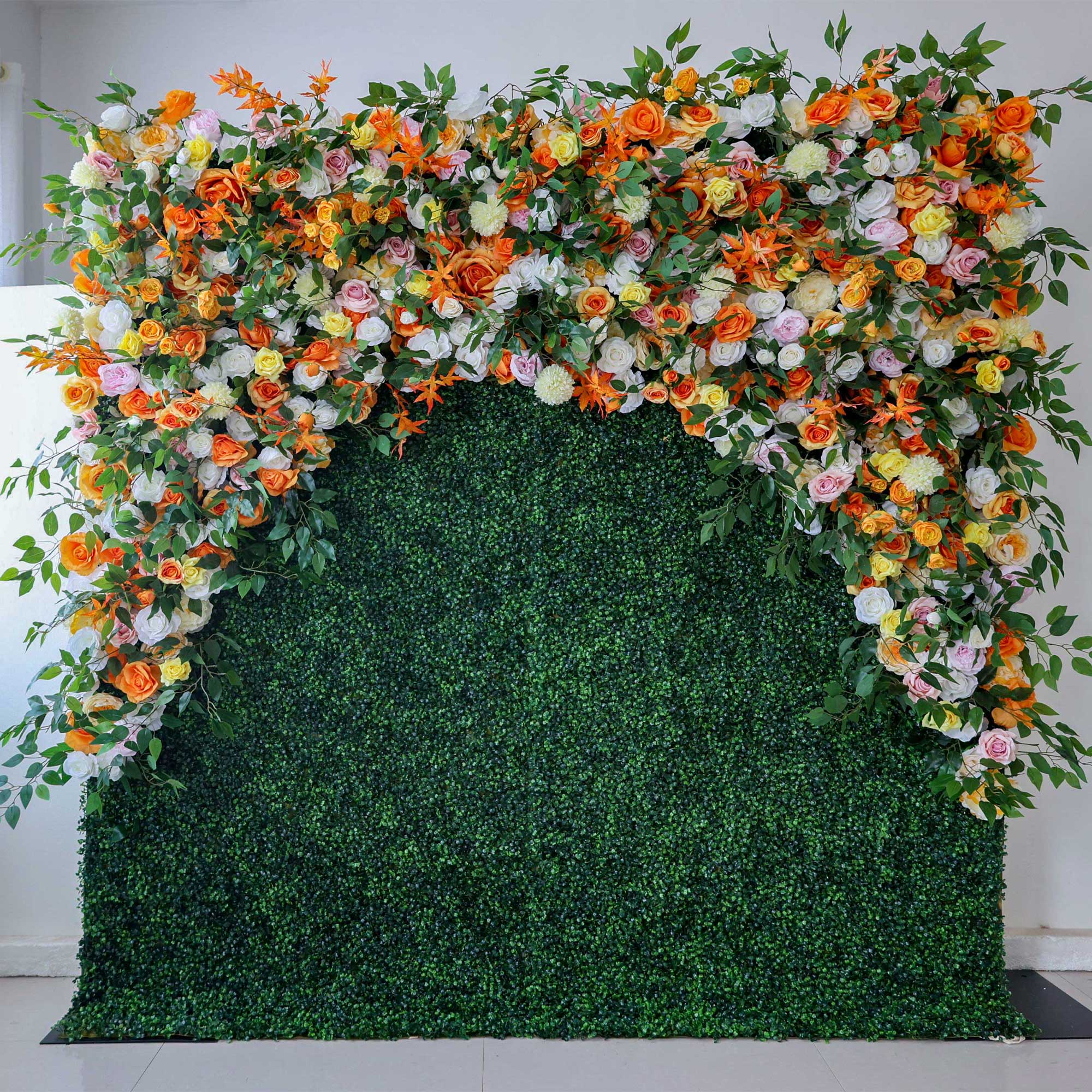 Toile de fond de mariage en tissu enroulé de fleurs artificielles Valar, décoration de fête florale, photographie d'événement-VF-393