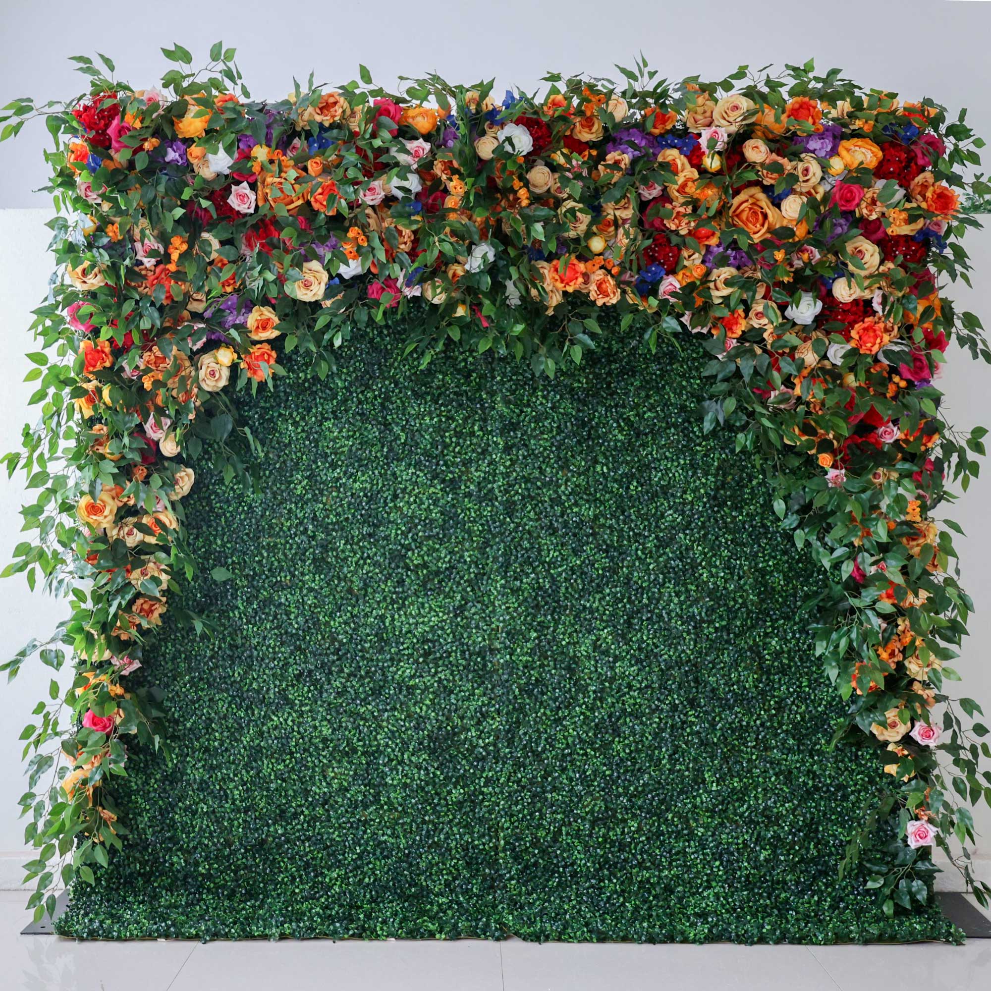 Valar Flower Roll Up Fabric Artificial Flower Wall Wedding Backdrop, Floral Party Decor, Event Photography-VF-392-1