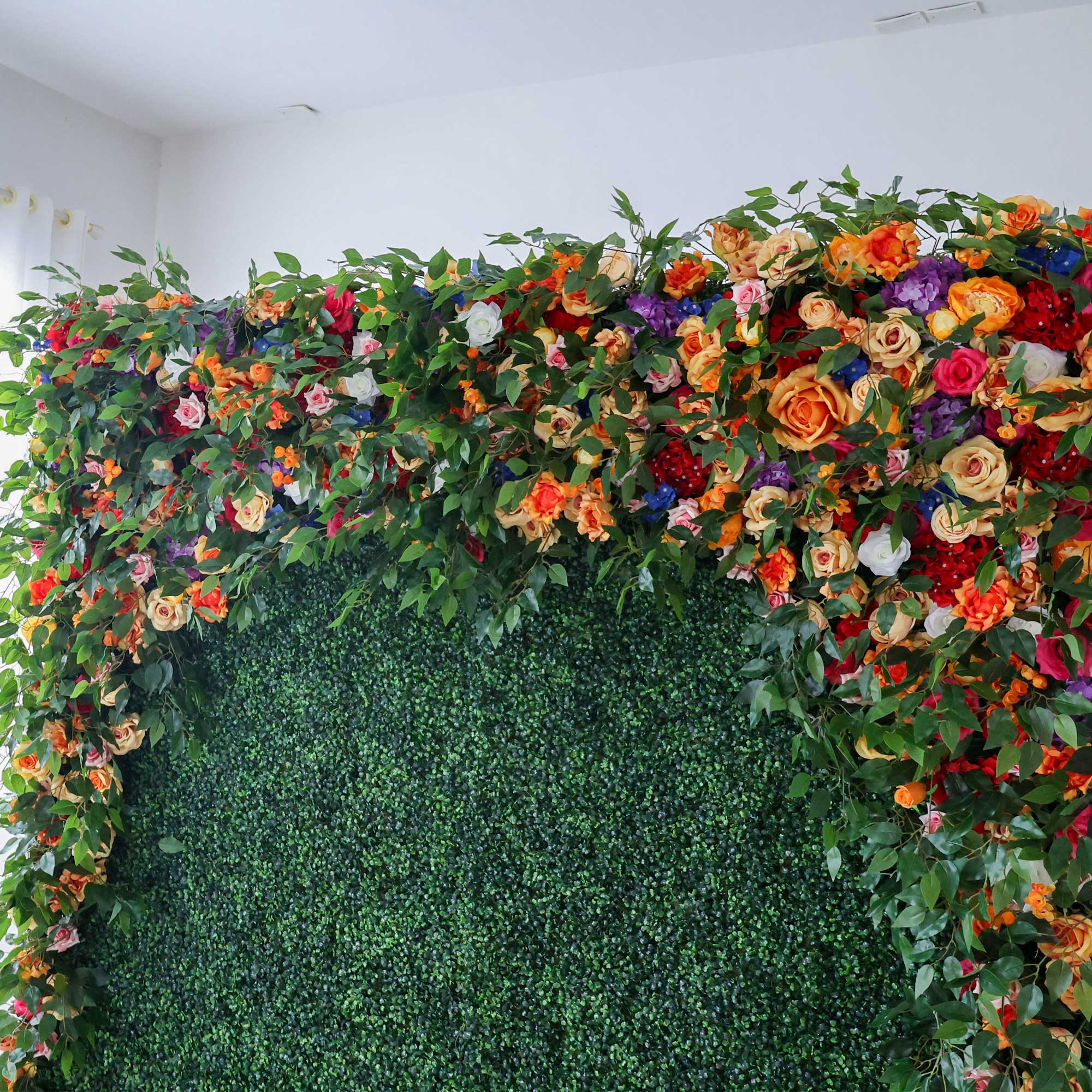 Valar Flower Roll Up Fabric Artificial Flower Wall Wedding Backdrop, Floral Party Decor, Event Photography-VF-392-3