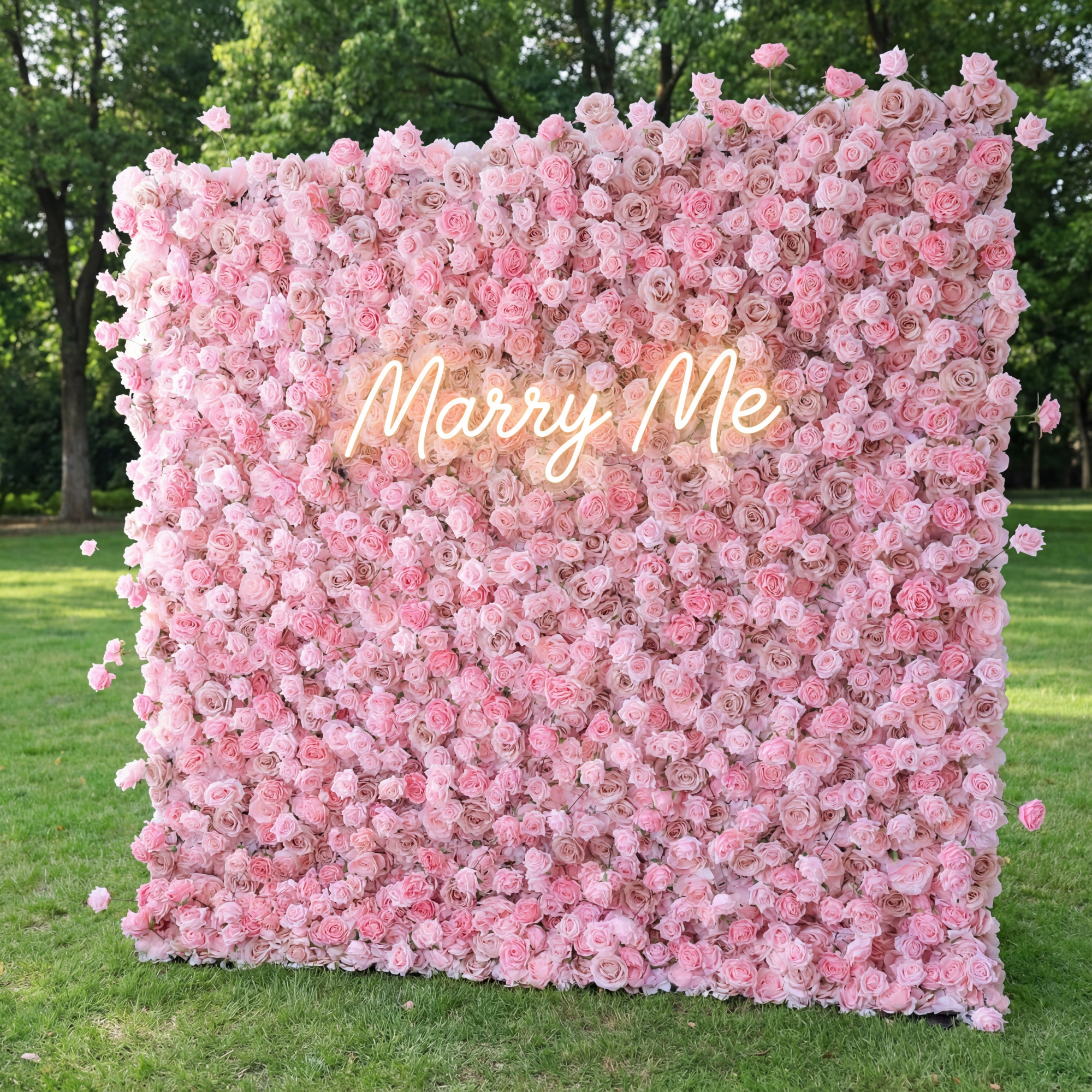 Valar Flowers Roll Up Fabric Artificial Flower Wall Wedding Backdrop, Decoración Floral para Fiestas, Fotografía de Eventos-VF-394