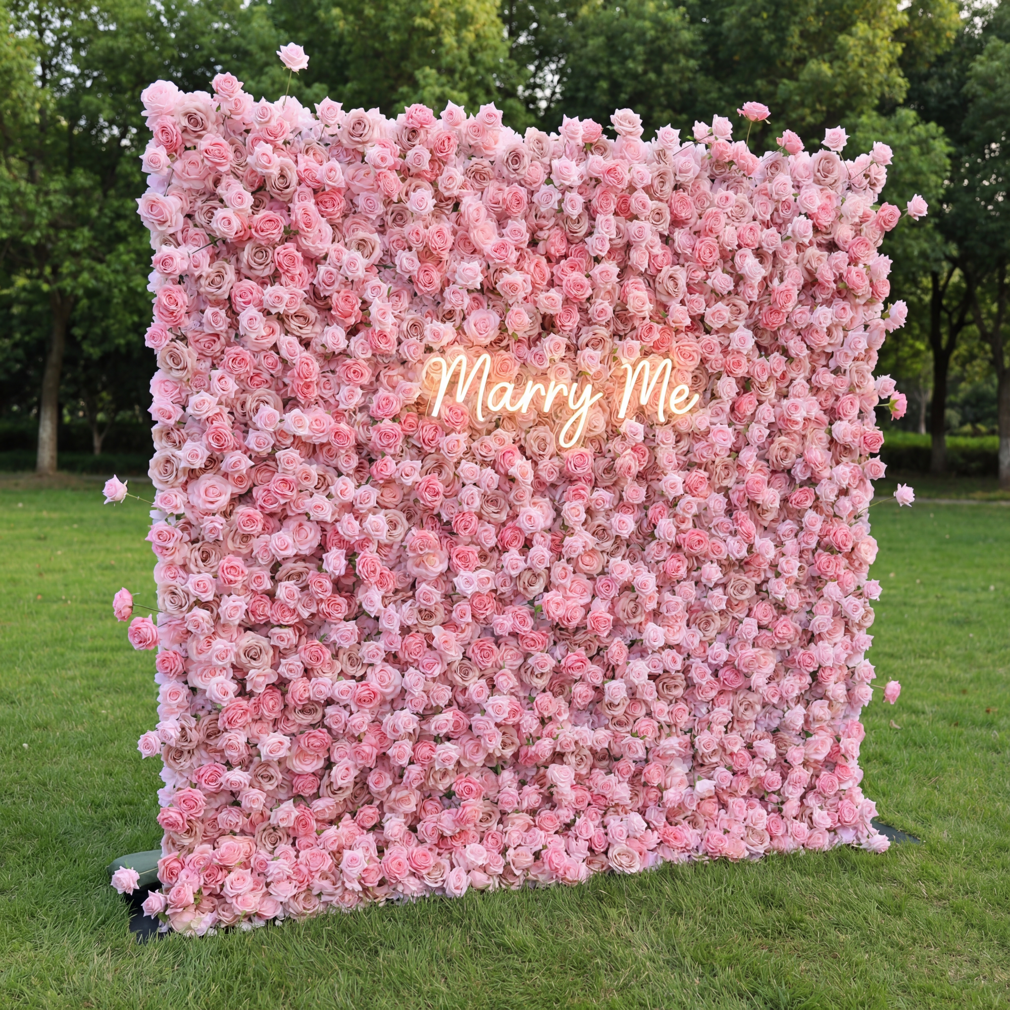 Valar Flowers Roll Up Fabric Artificial Flower Wall Wedding Backdrop, Decoración Floral para Fiestas, Fotografía de Eventos-VF-394