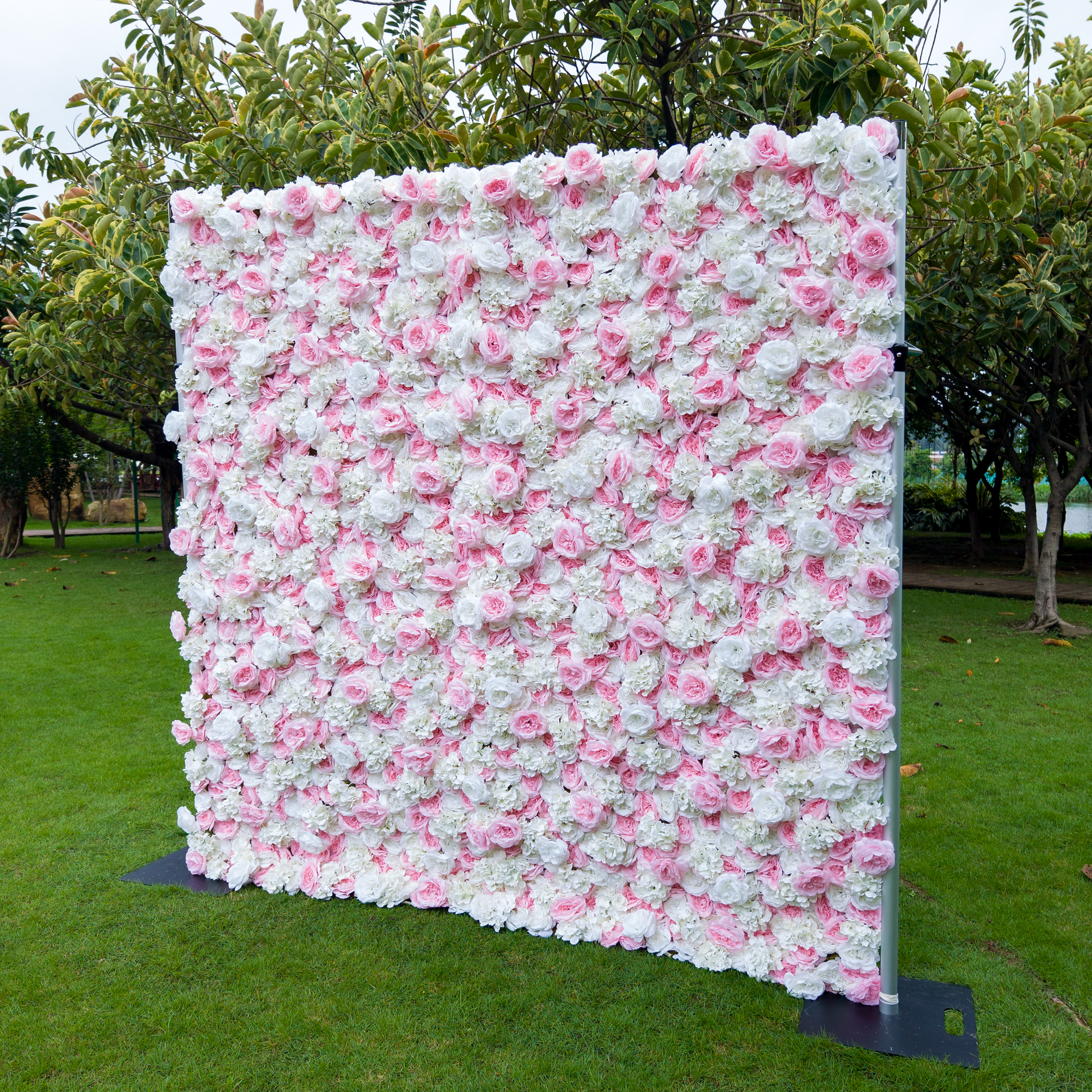 5D Roll up Artificial Flower Wall Wedding Backdrop Party Decoration