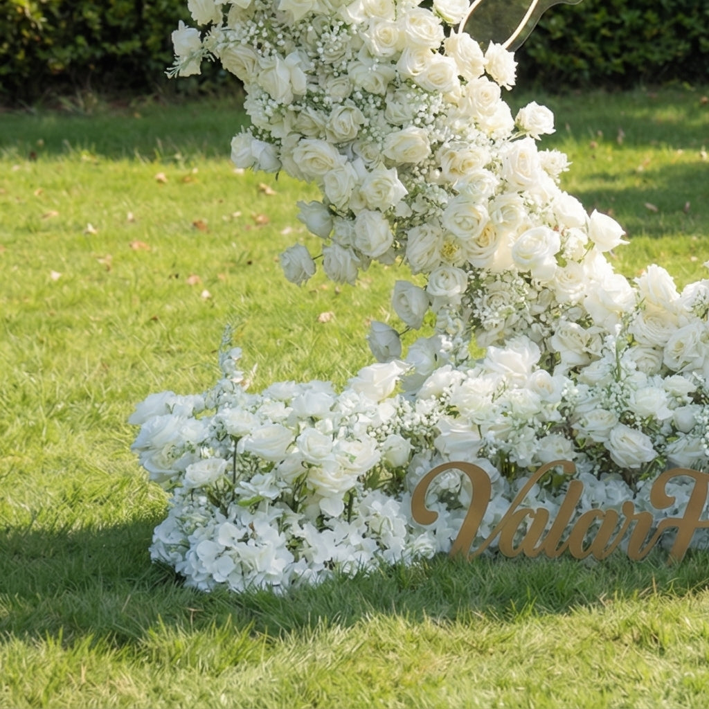 하트 모양 인조 장미 아치 – 로맨틱한 결혼식 세리머니 배경, 이벤트 장식 및 꽃 전시 HA-403