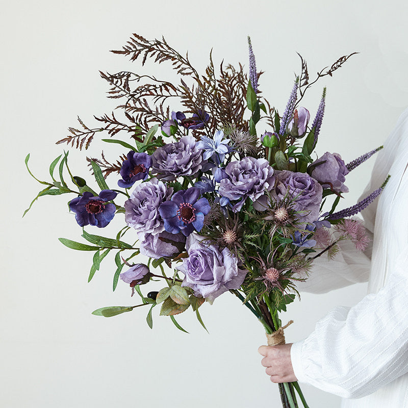 Elegantes Blumenstrauß-Arrangement mit Herbstmotiv | Luxuriöse Kunstblumen für Hochzeiten und Inneneinrichtung VB-113 (ohne Vase)