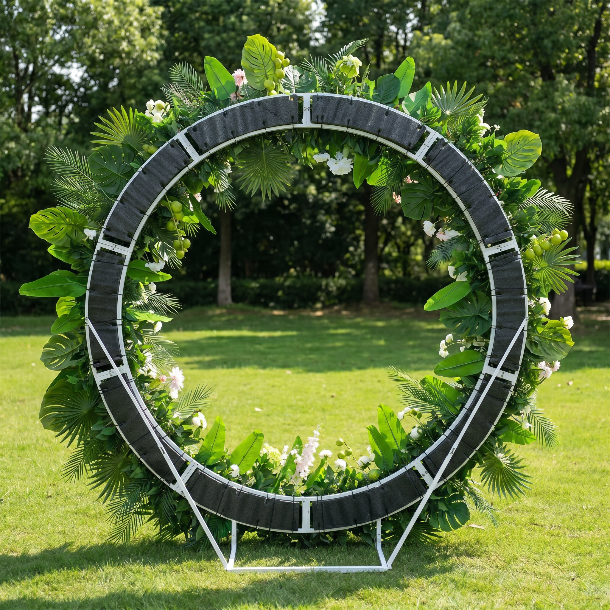 Valar Flower Wedding Decor Floral Round Arch 7.8ft - Arco Redondo Floral de Decoración de Boda Valar Flower 7.8 pies - Arreglo de Flores Artificiales Boho Greenery VA-202