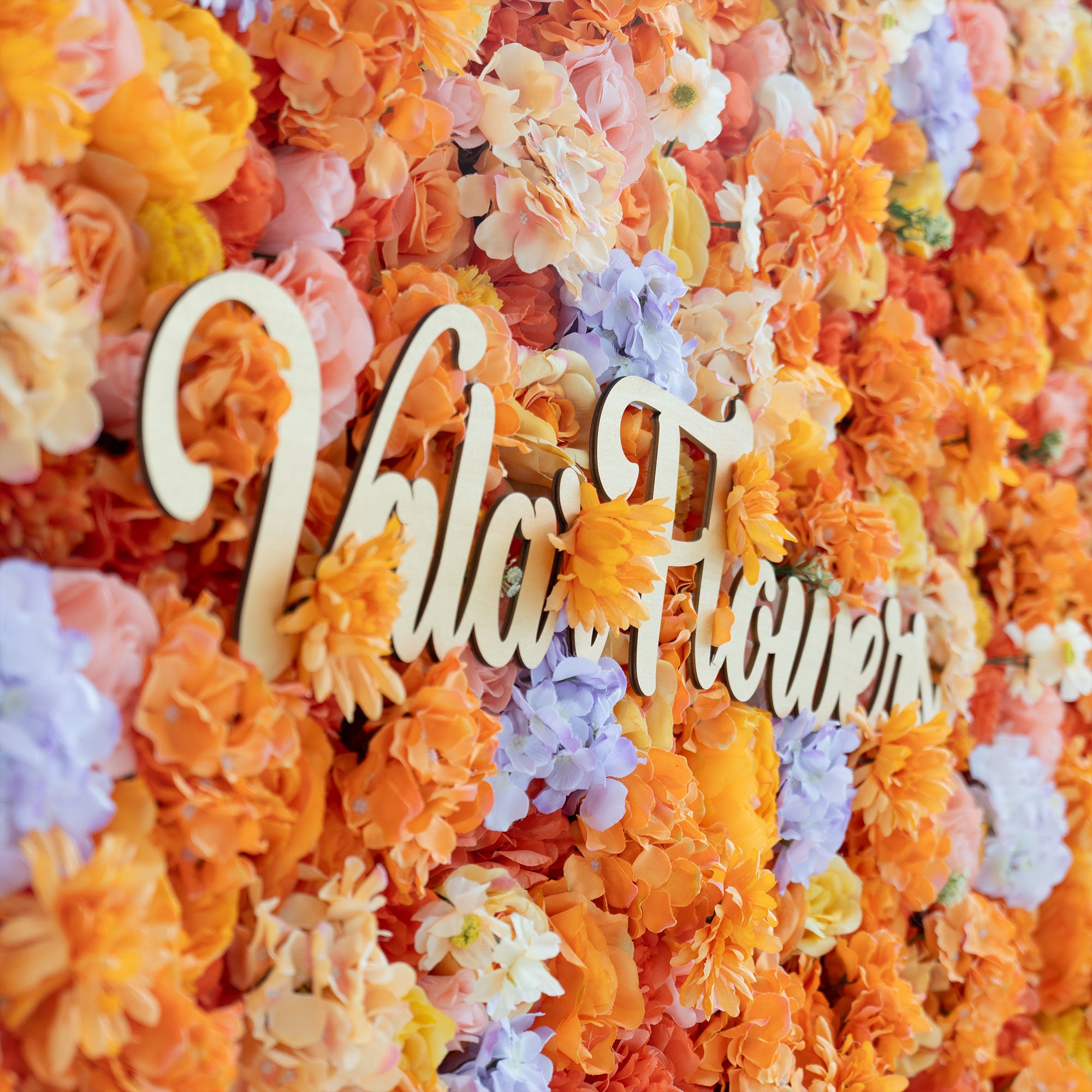 Valar Flowers Roll Up Fabric Artificielle Papaye Orange et Jaune Fleur Mur Toile de fond de mariage, Décor de fête florale, Photographie d'événement-VF-060 