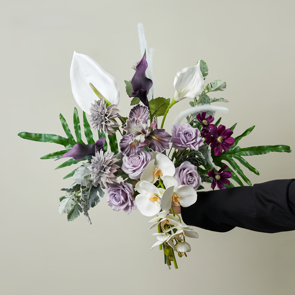 Elegantes Blumenstrauß-Arrangement mit Herbstmotiv | Luxuriöse Kunstblumen für Hochzeiten und Inneneinrichtung VB-113 (ohne Vase)