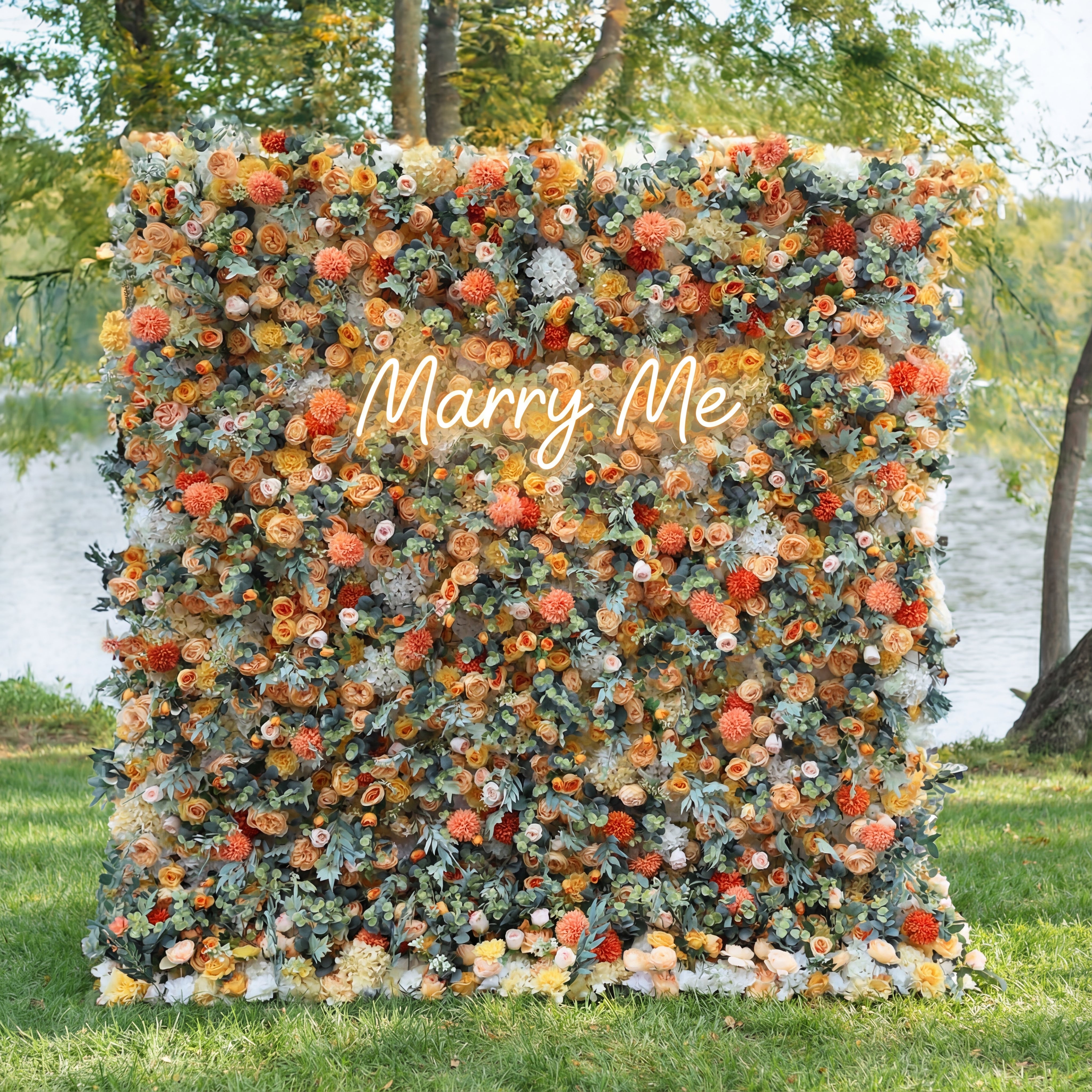 Valar Flower Handcrafted 5D Floral Wall – Stunning Autumn Hues for Weddings and Events VF-401