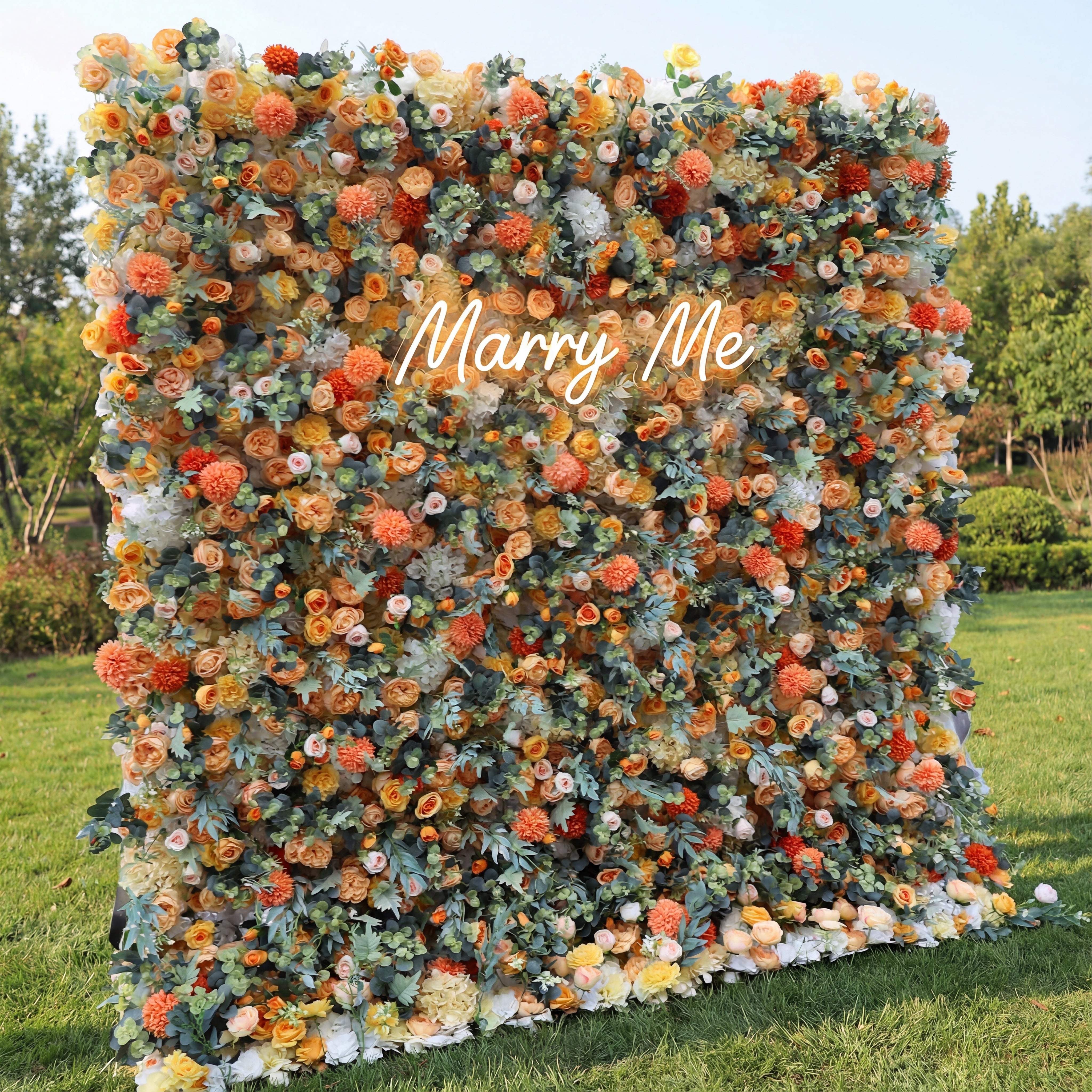 Valar Flower Handcrafted 5D Floral Wall – Stunning Autumn Hues for Weddings and Events VF-401