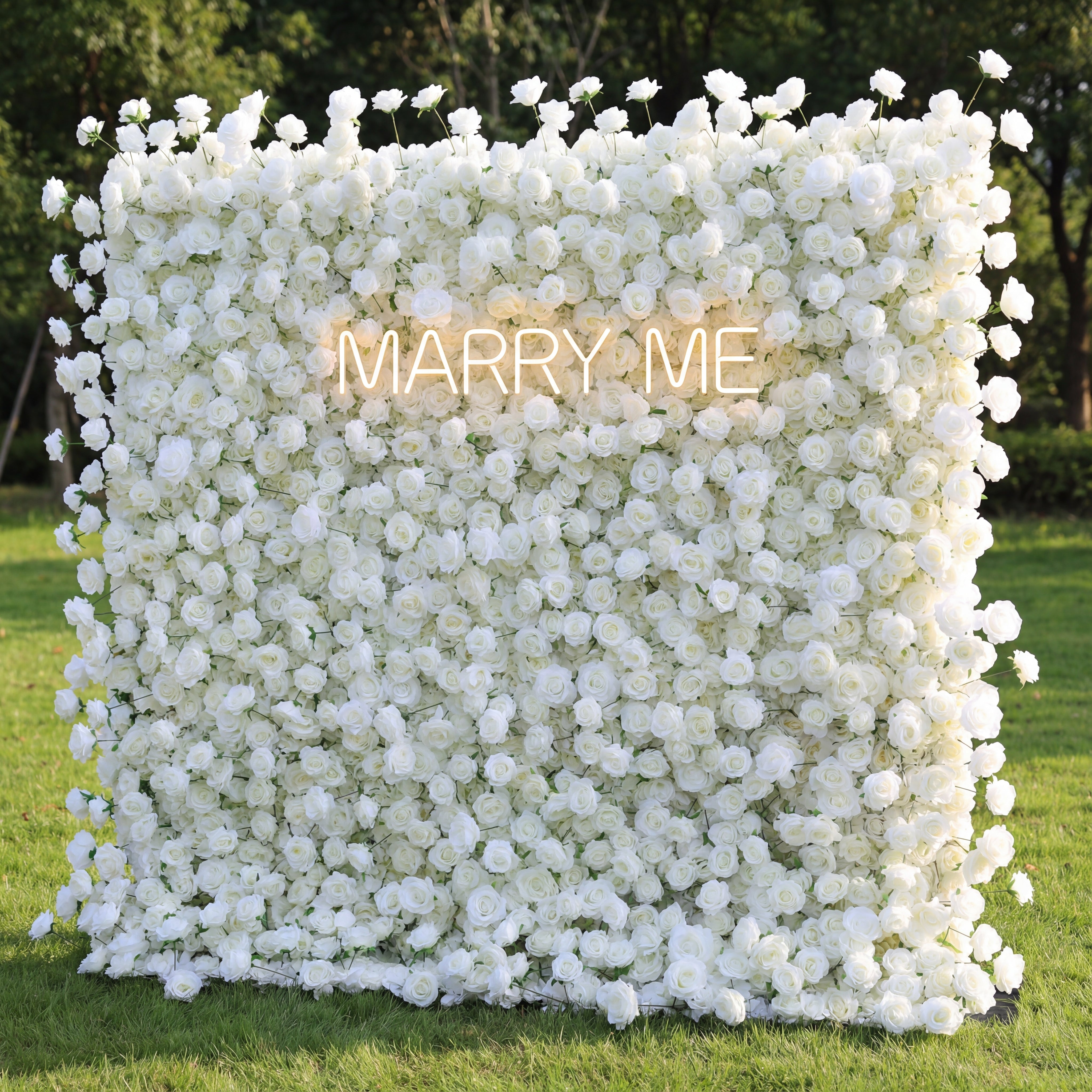 Valar Flower Pure White Rose 5D Flower Wall – Fondo Elegante para Decoración de Bodas VF-404-2