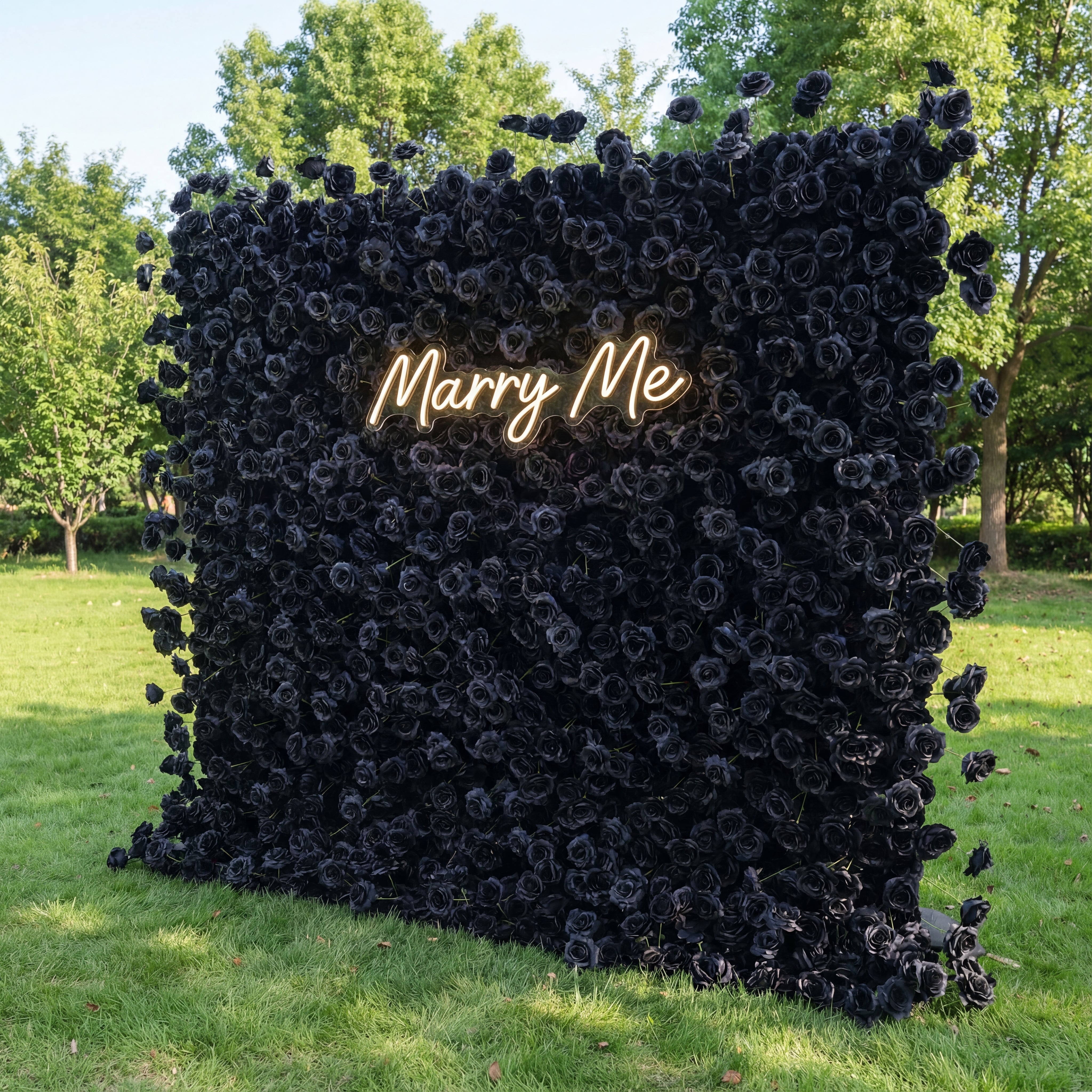 Valar Flower Mysterious Black Rose 5D Flower Wall – Fondo audaz y dramático para eventos únicos VF-404-3