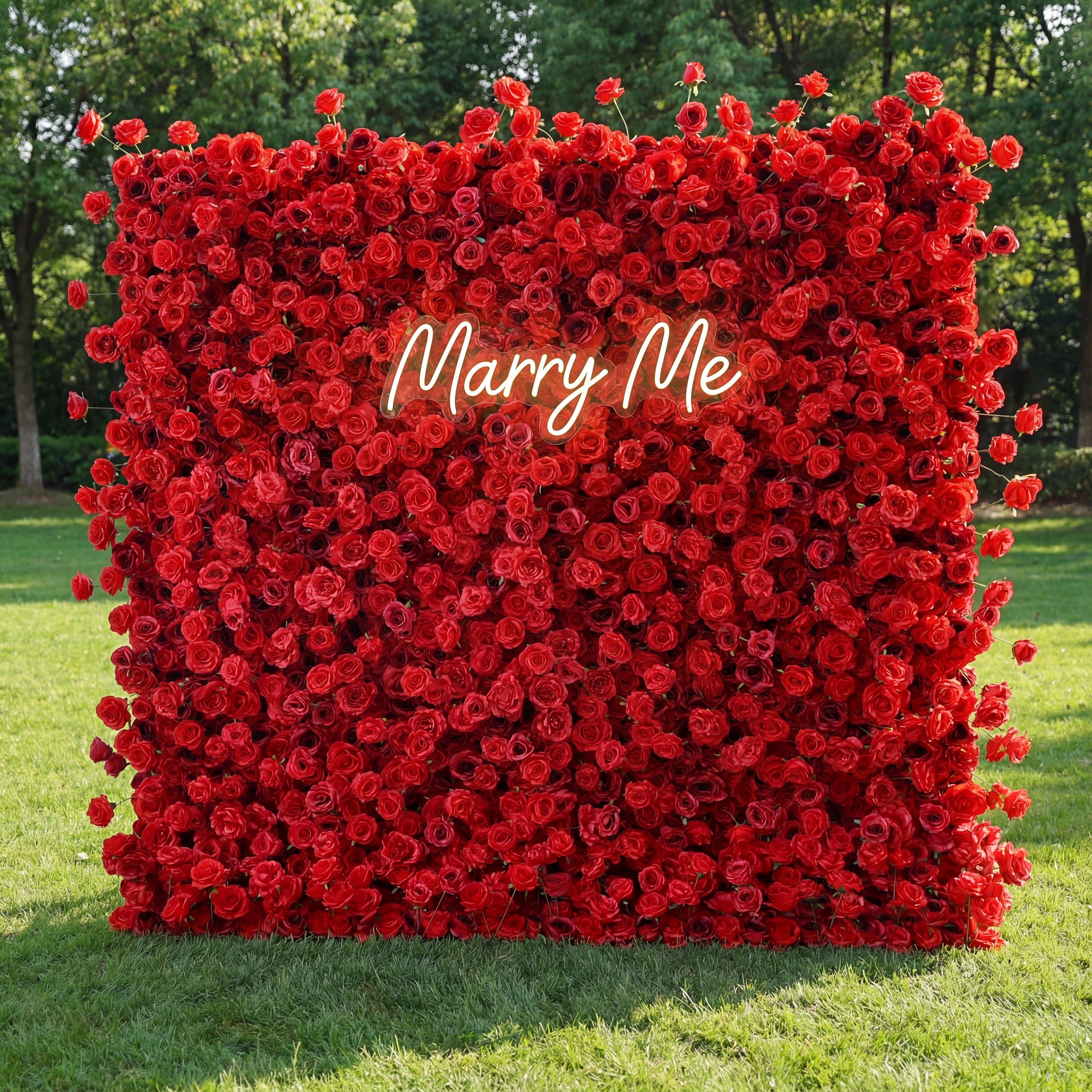 Valar Flower Luxurious Red Rose 5D Flower Wall – Bold and Elegant Backdrop for Weddings and Events VF-404