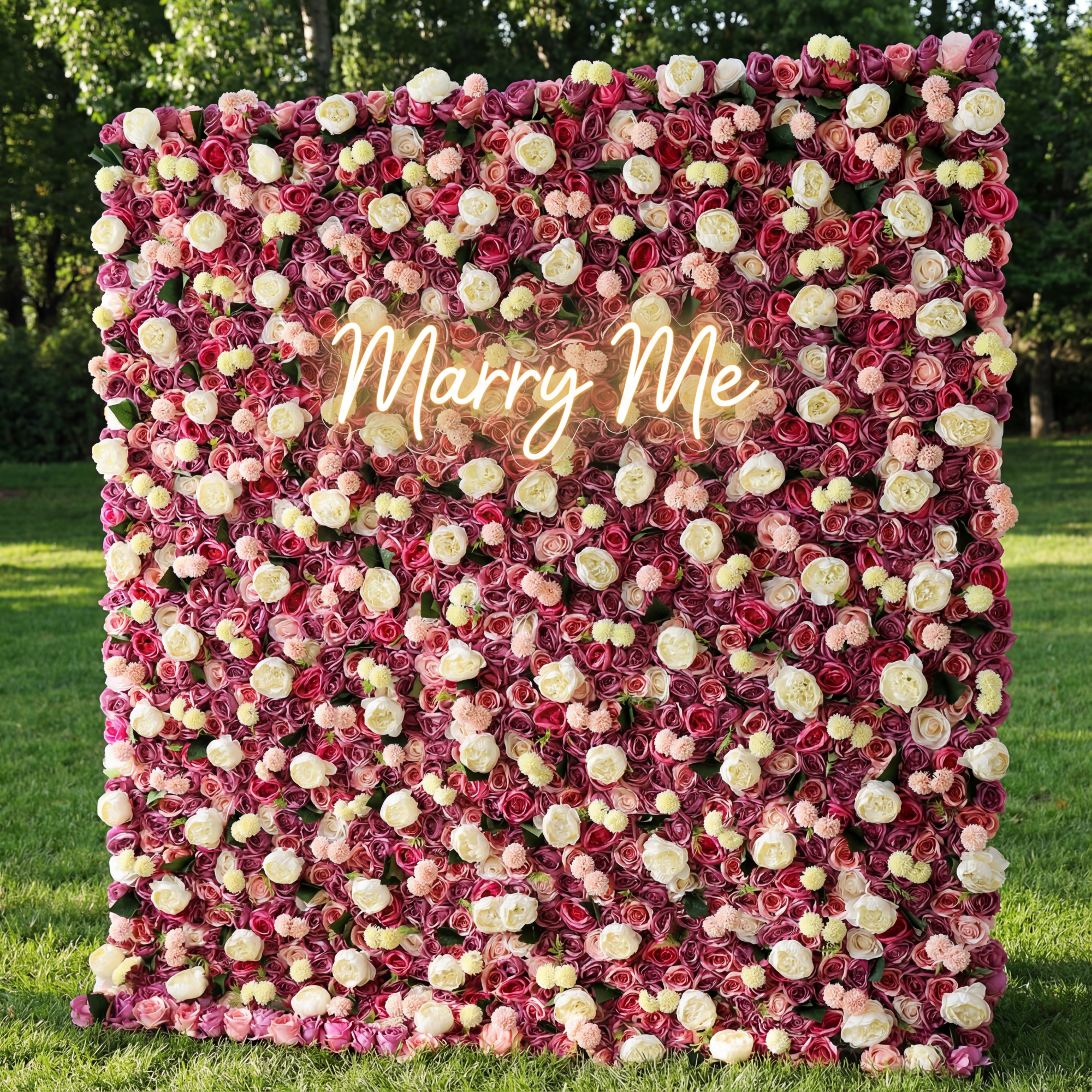 حائط زهور فالار فلور الوردي والكريمي 5D – خلفية رومانسية مثالية للزفاف والاحتفالات VF-410