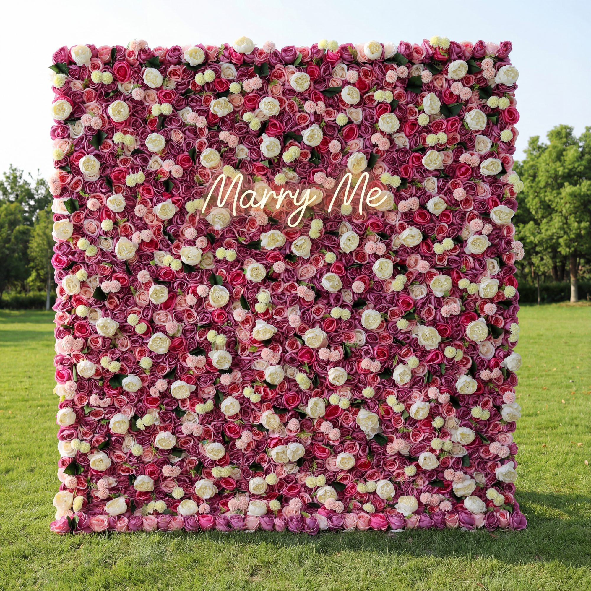 حائط زهور فالار فلور الوردي والكريمي 5D – خلفية رومانسية مثالية للزفاف والاحتفالات VF-410