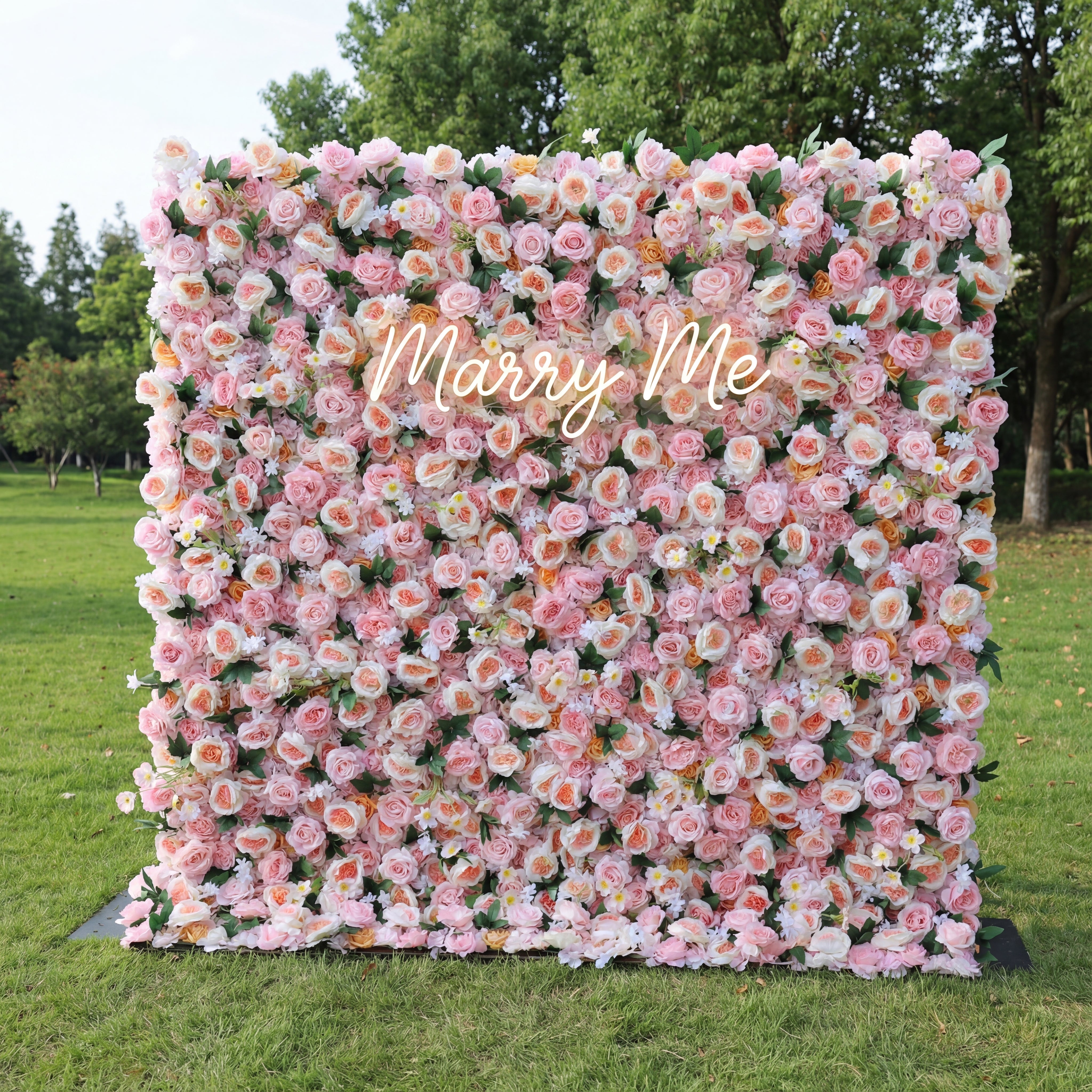 Valar Flower Soft Pink and Peach Rose 5D Flower Wall – Perfectly Sweet Backdrop for Weddings and Celebrations VF-413