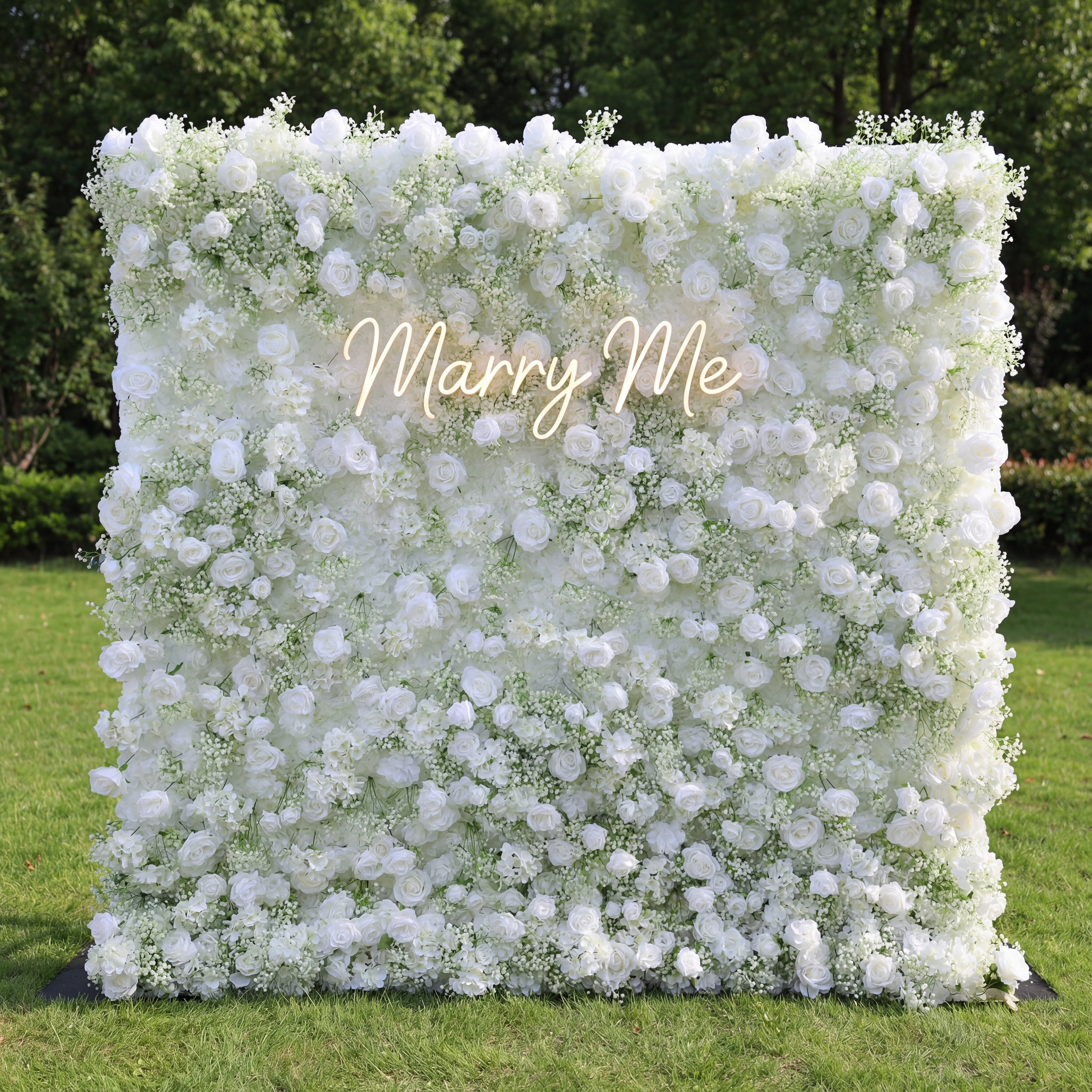 Valar Flower White Baby’s Breath 5D Flower Wall – Fondo Elegante para Bodas y Eventos VF-419