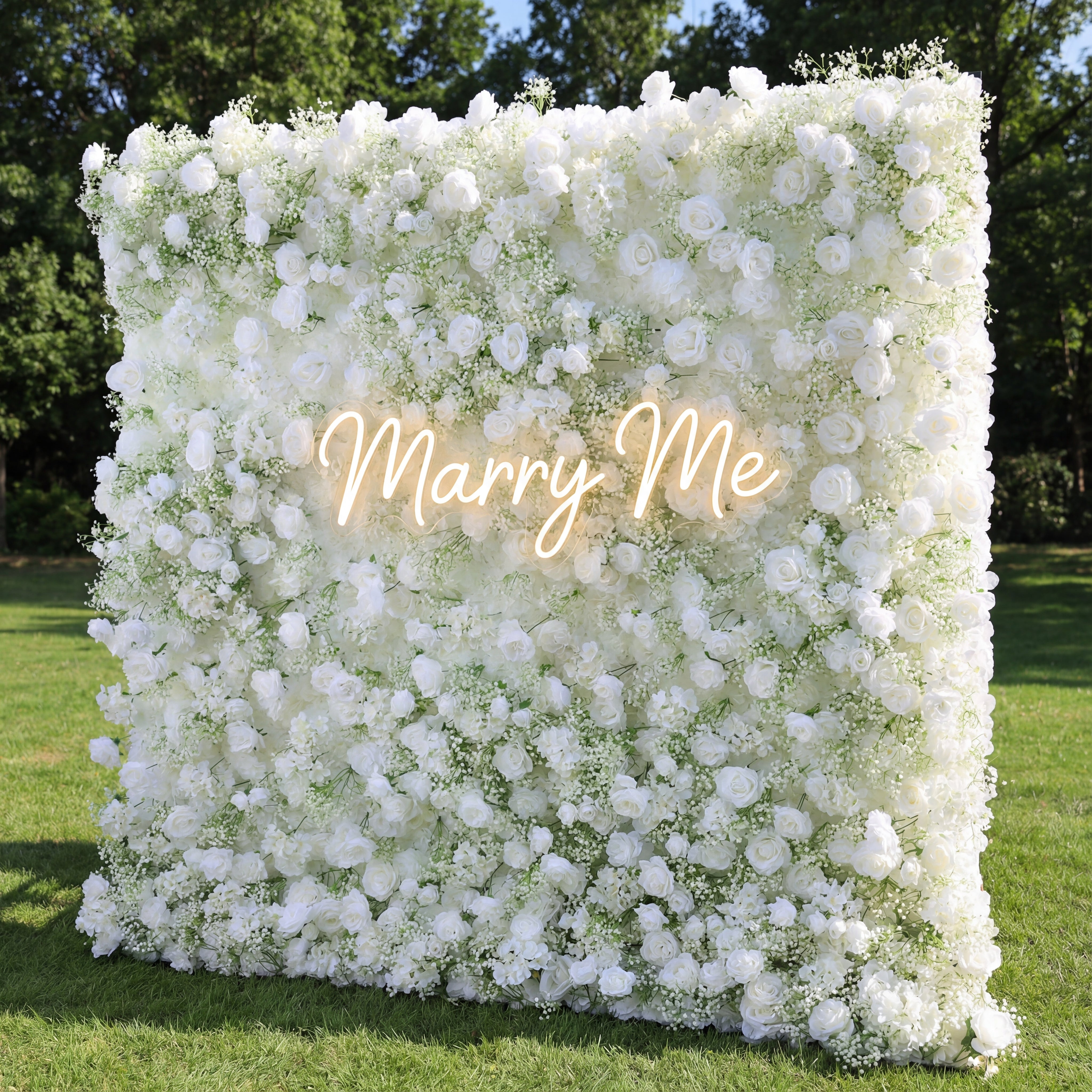Valar Flower White Baby’s Breath 5D Flower Wall – Fondo Elegante para Bodas y Eventos VF-419