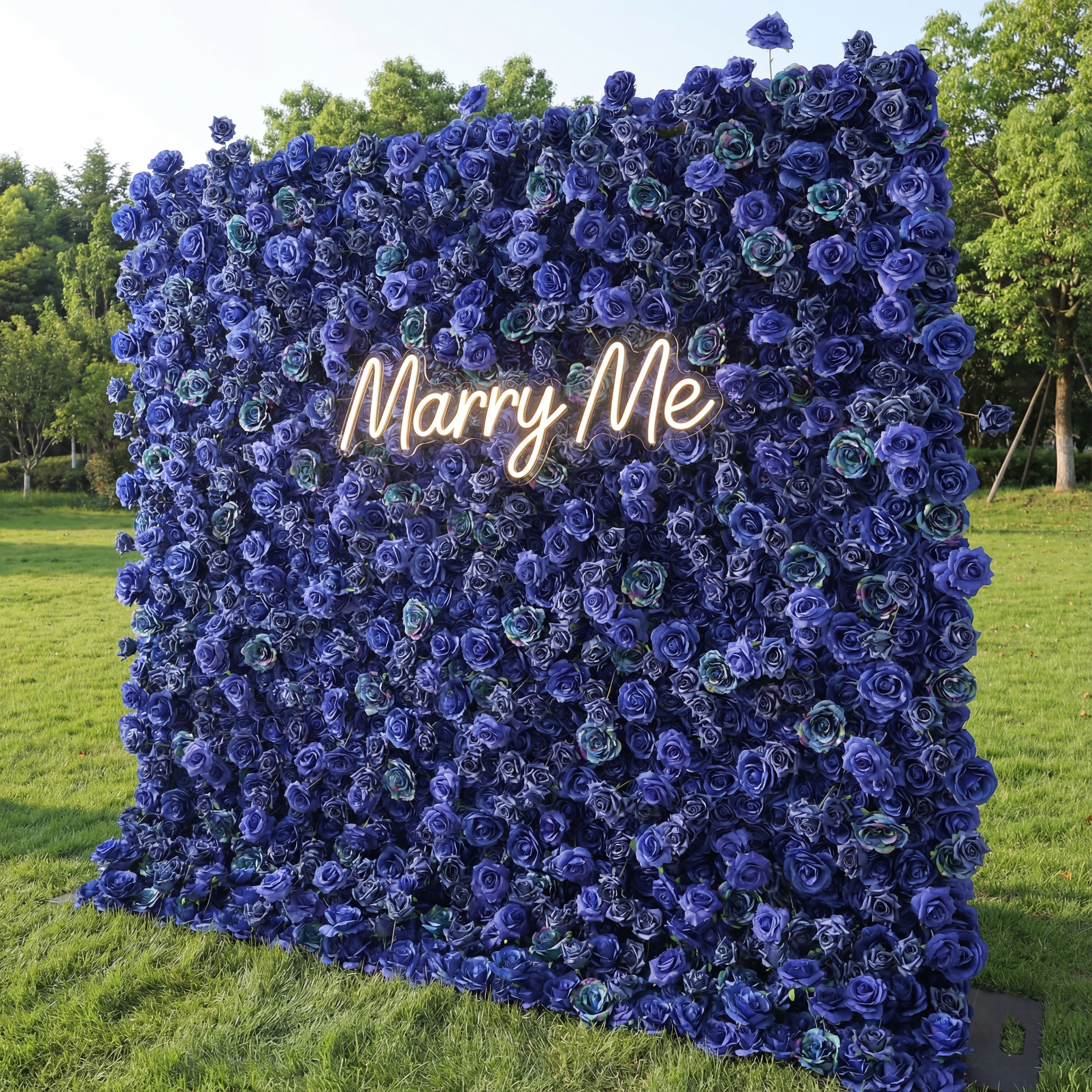 Valar Flower Royal Blue Rose 5D Flower Wall – Bold Backdrop for Weddings and Events VF-420