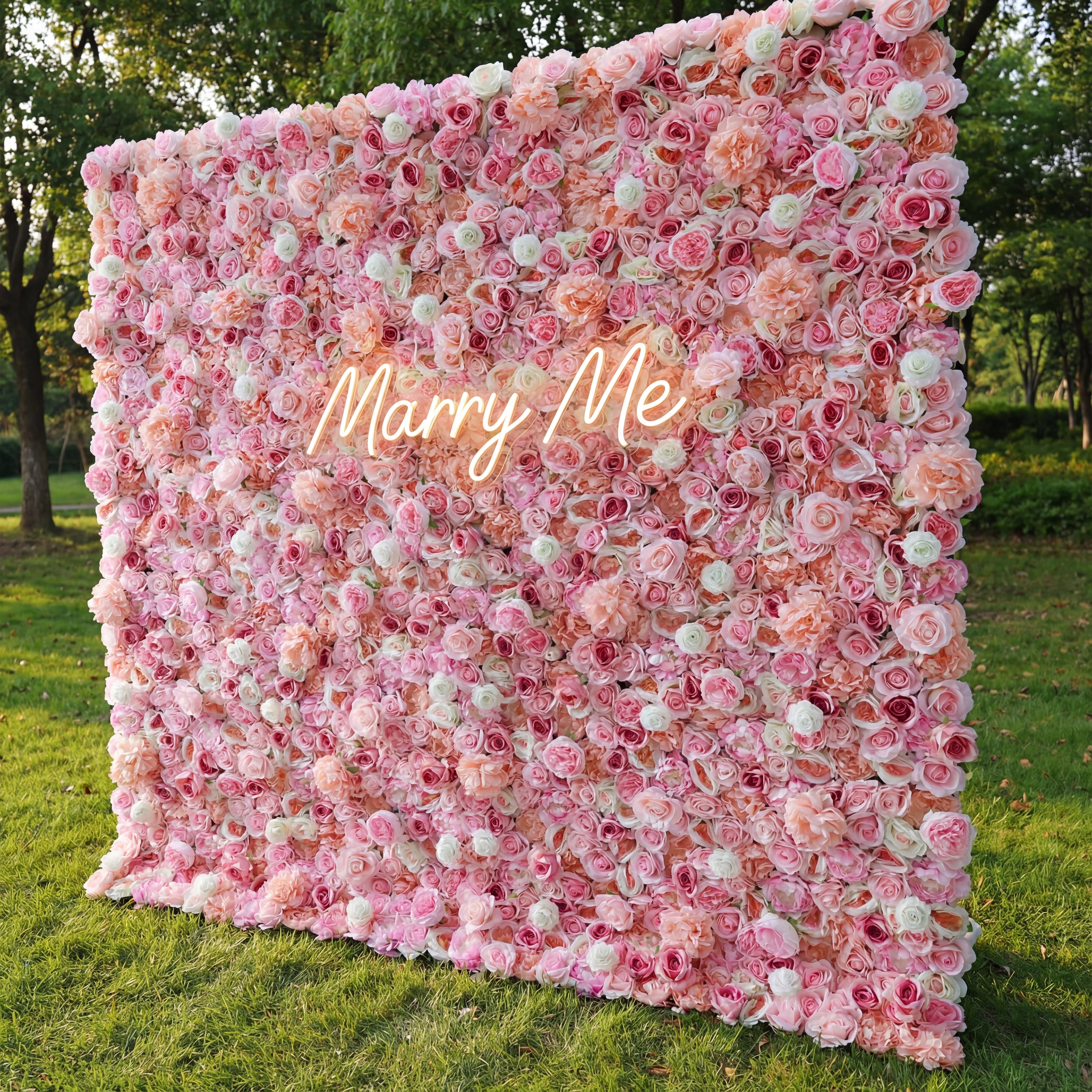 Valar Flower Peach and Pink Rose 5D Flower Wall – Perfect Backdrop for Weddings and Celebrations VF-423