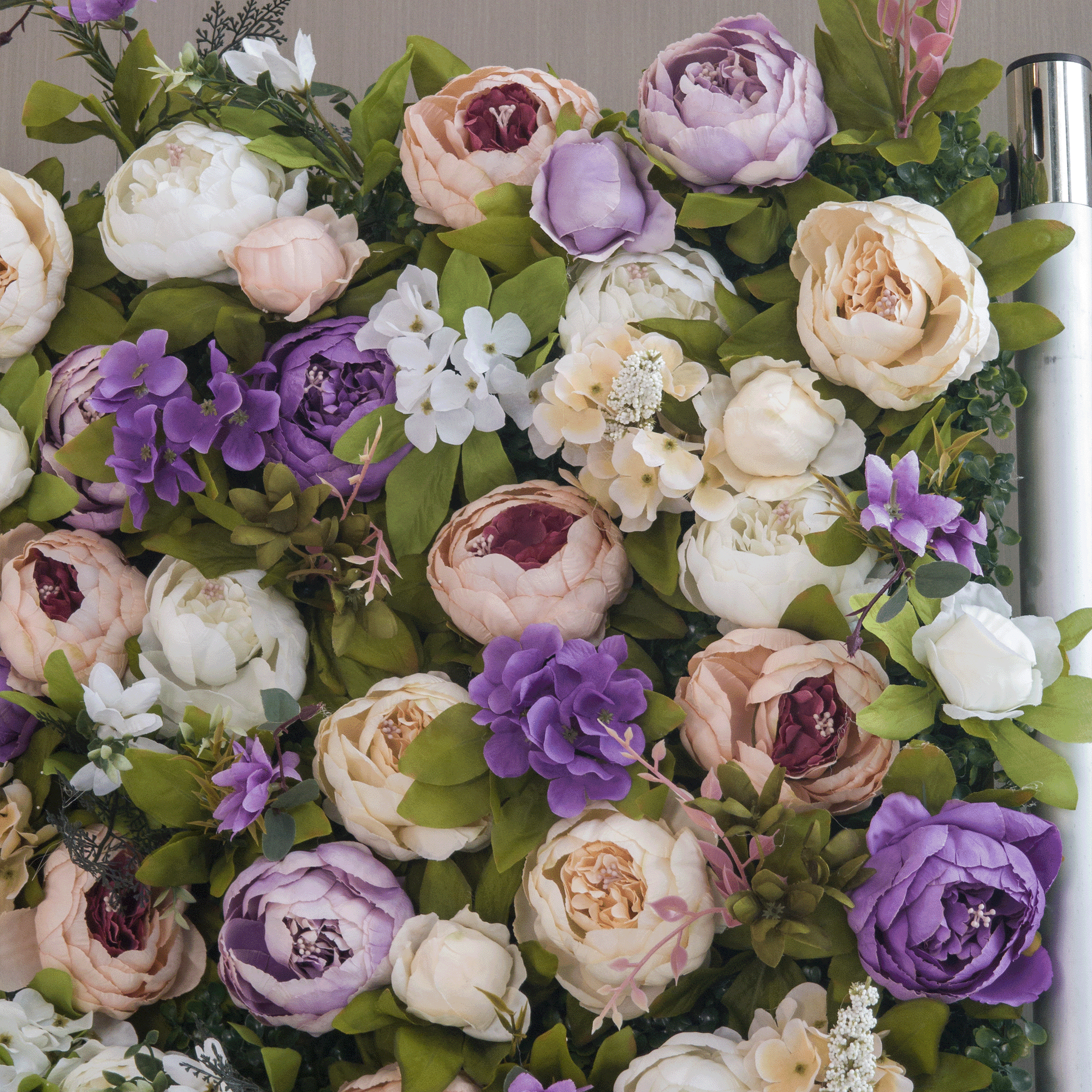 Fleurs Valar retrousser tissu fleur artificielle mur toile de fond de mariage, décor de fête florale, photographie d'événement-VF-307 