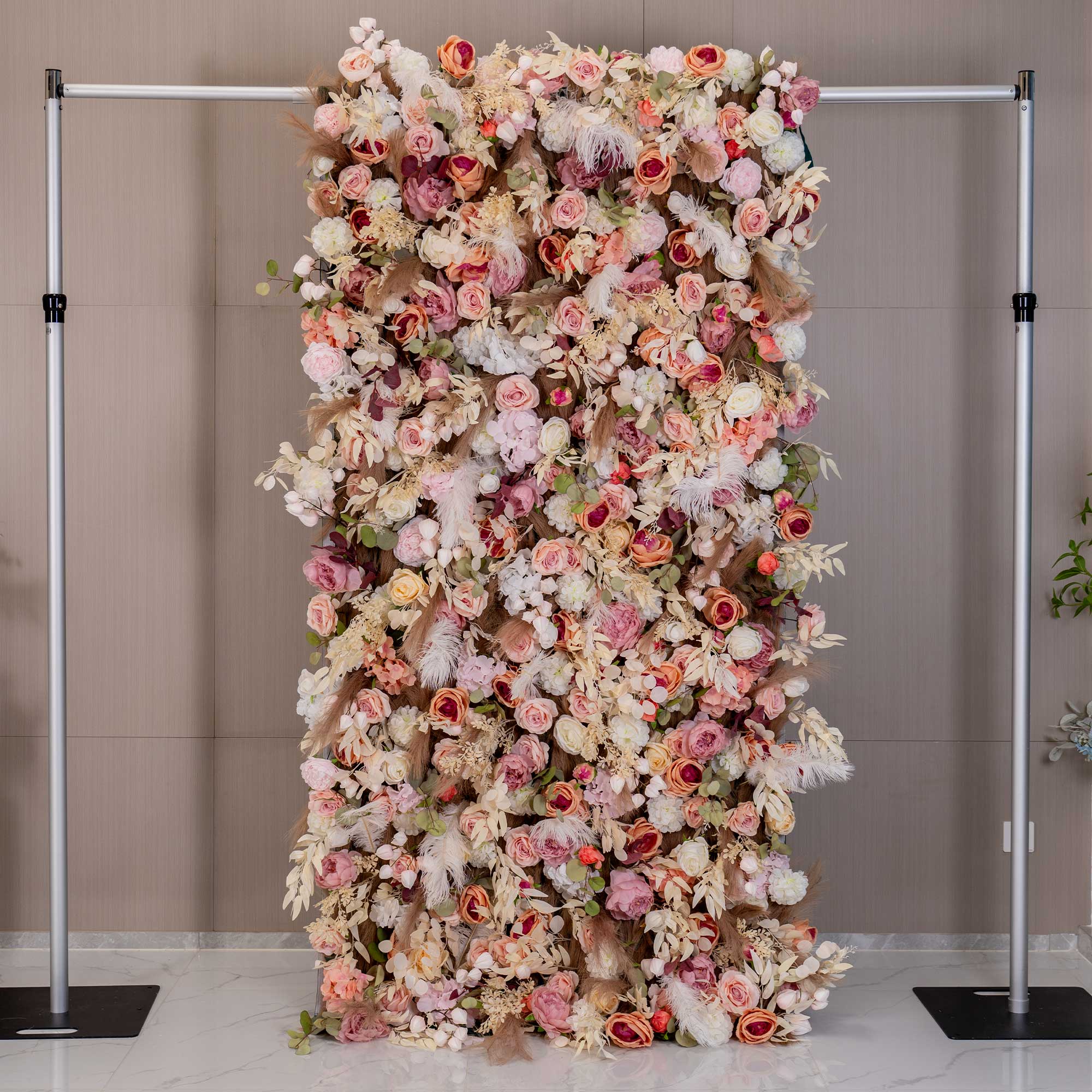 ValarFlower DIY Handmade 5D roll-up artificial flower wall for weddings & party decoration, Suitable for luxury special event, Babyshower party, engagement, wedding reception,shopping mall decor, plazas, hotels, restaurants, airports, living rooms. Durable high-quality floral backdrops. Boho Wedding |  Birthday decor. VF-327-2-5