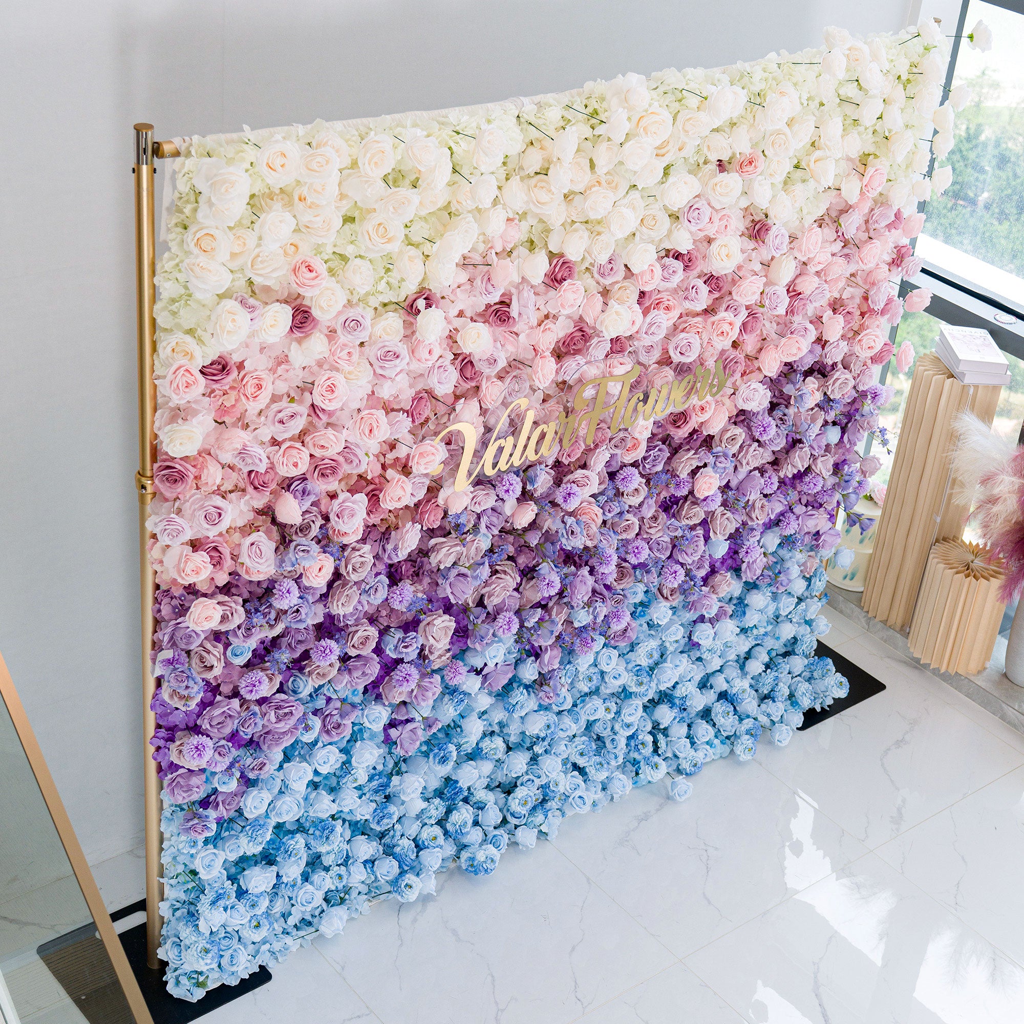ValarFlower 5D Ombre Rainbow Artificial Flower Backdrop VF-828-2