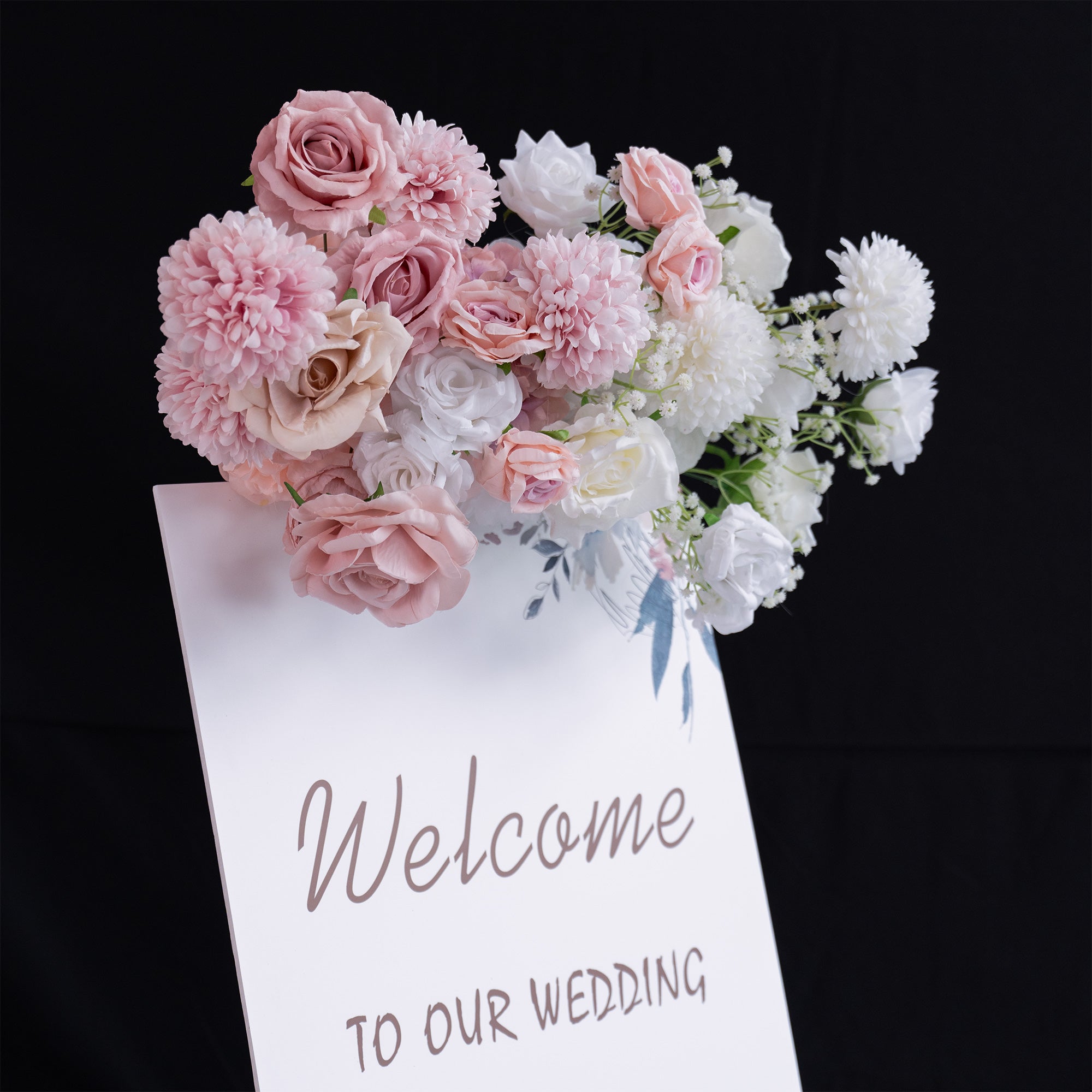 Luxury Wedding Flower Arrangement Set – Artificial Floral Backdrop, Welcome Sign Flowers & Table Decorations for Elegant Wedding Decor VF-418-3