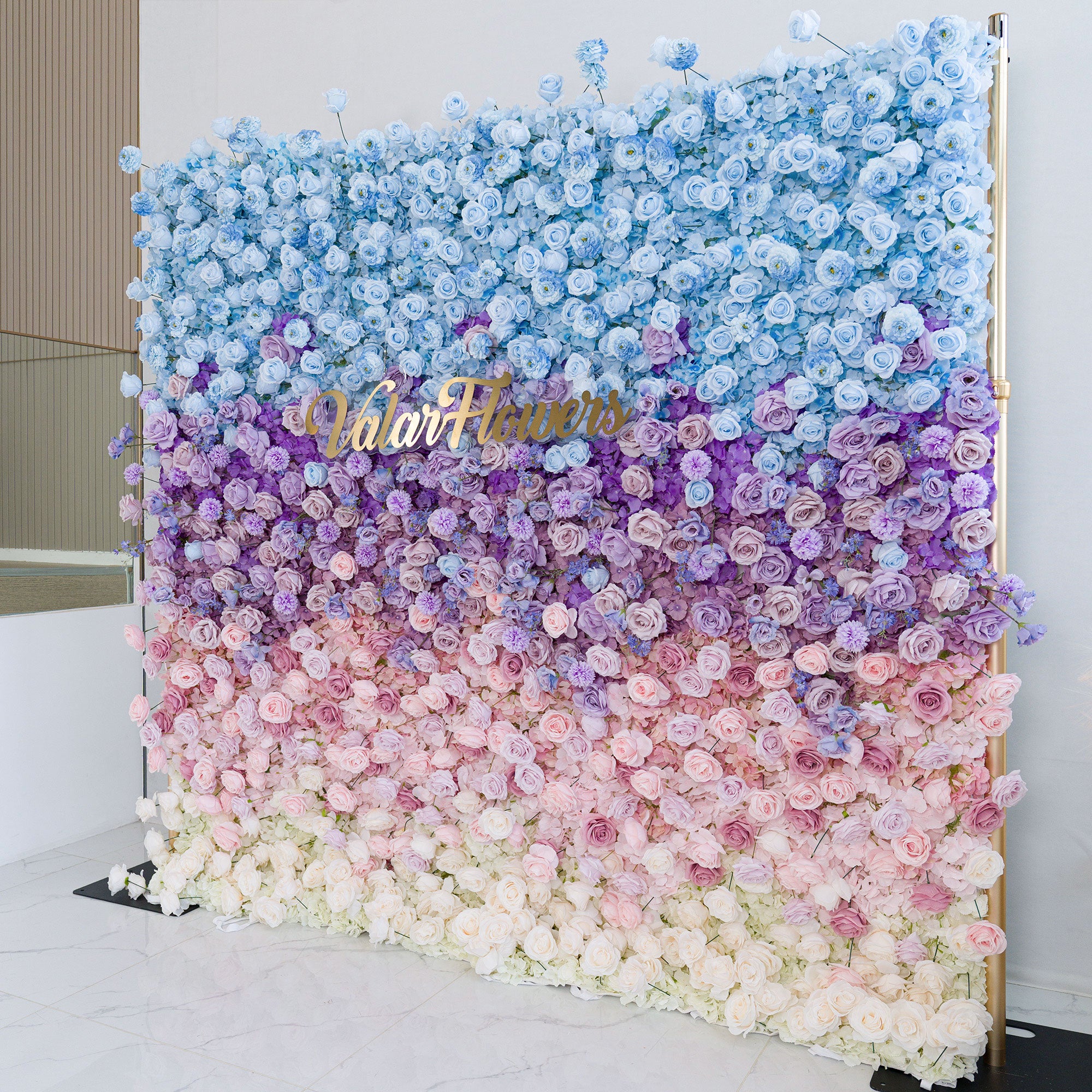 ValarFlower 5D Gradient Ombre Blue - Purple - Pink Artificial Flower Backdrop VF-828-1