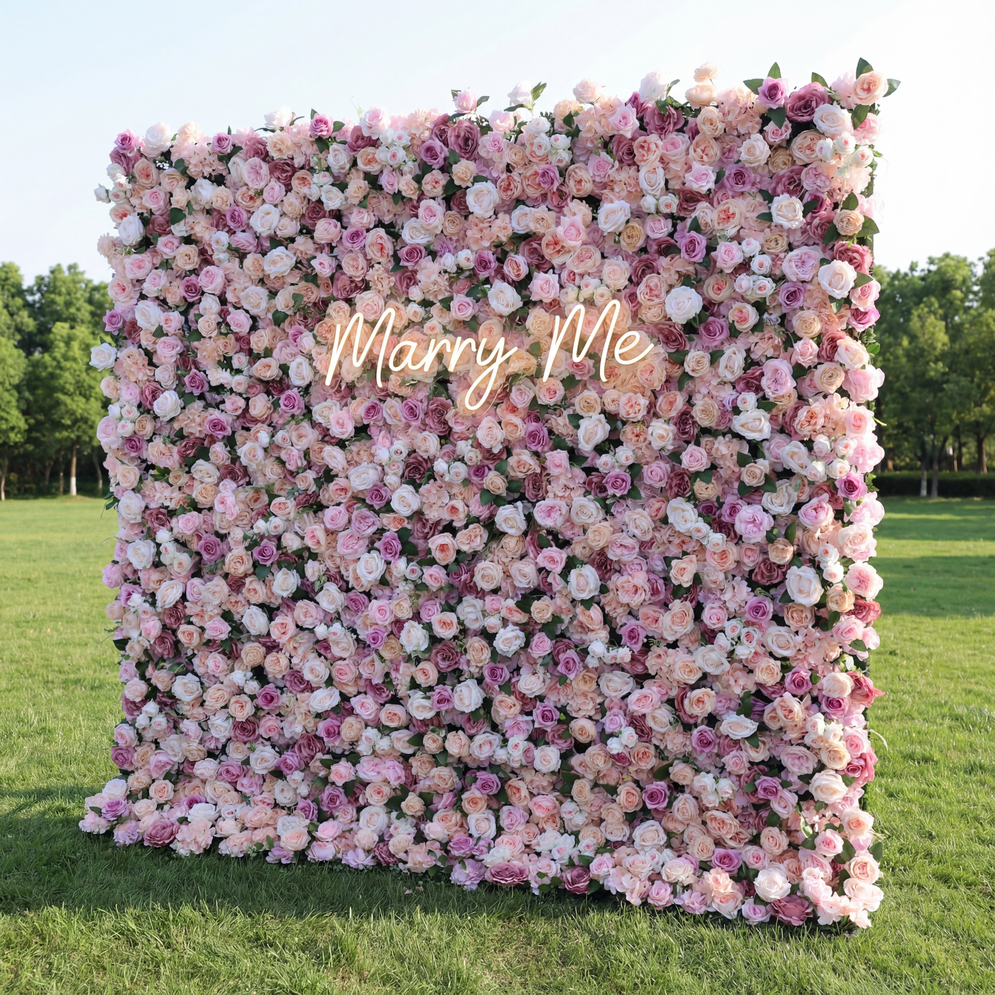 ValarFlower Blush & Dusty Rose Floral Extravaganza Wall: A Romantic & Timeless Masterpiece for Enchanting Celebrations VF-525