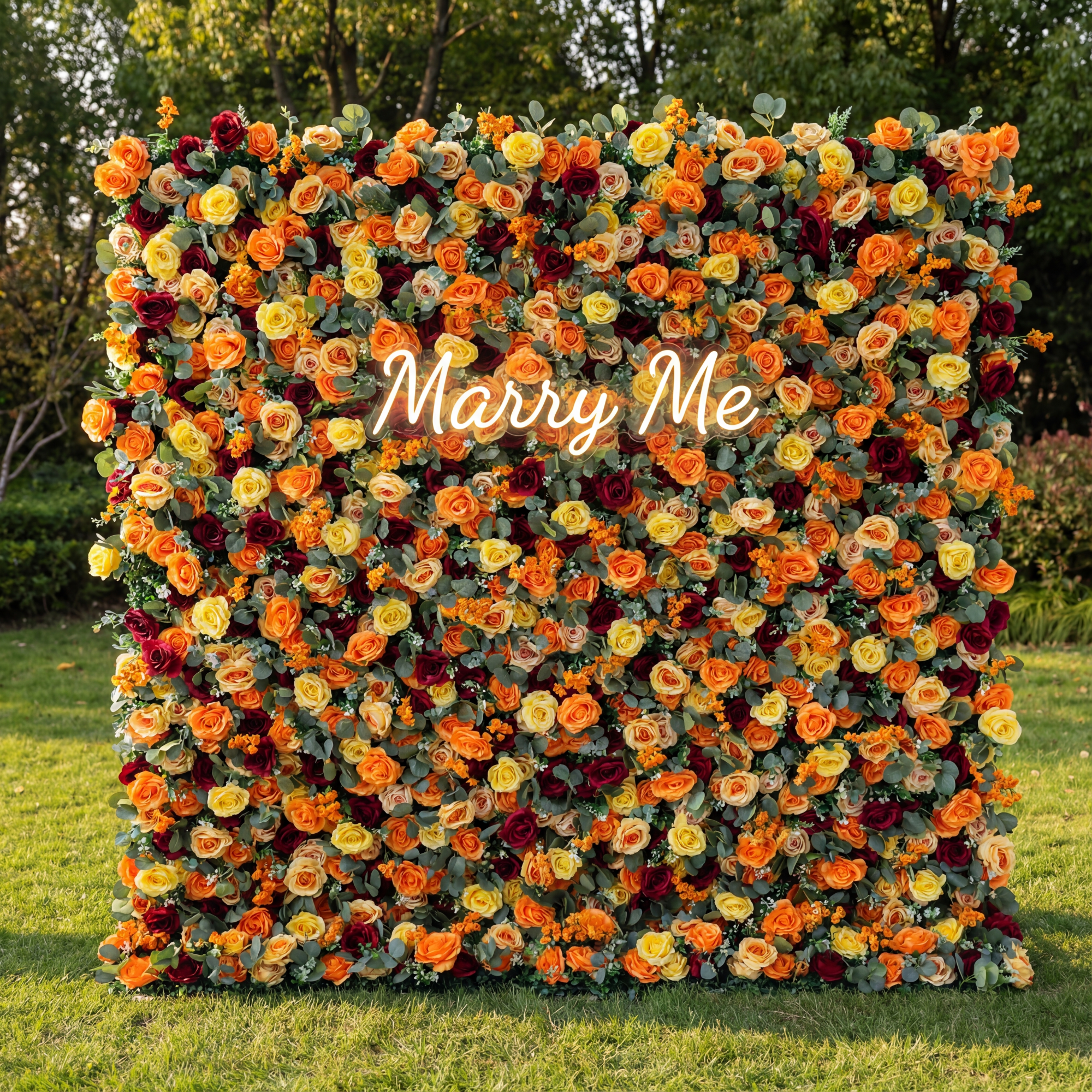 ValarFlower Autumn Tones Floral Extravaganza Wall: A Warm and Rich Masterpiece for Cozy Celebrations  VF-531