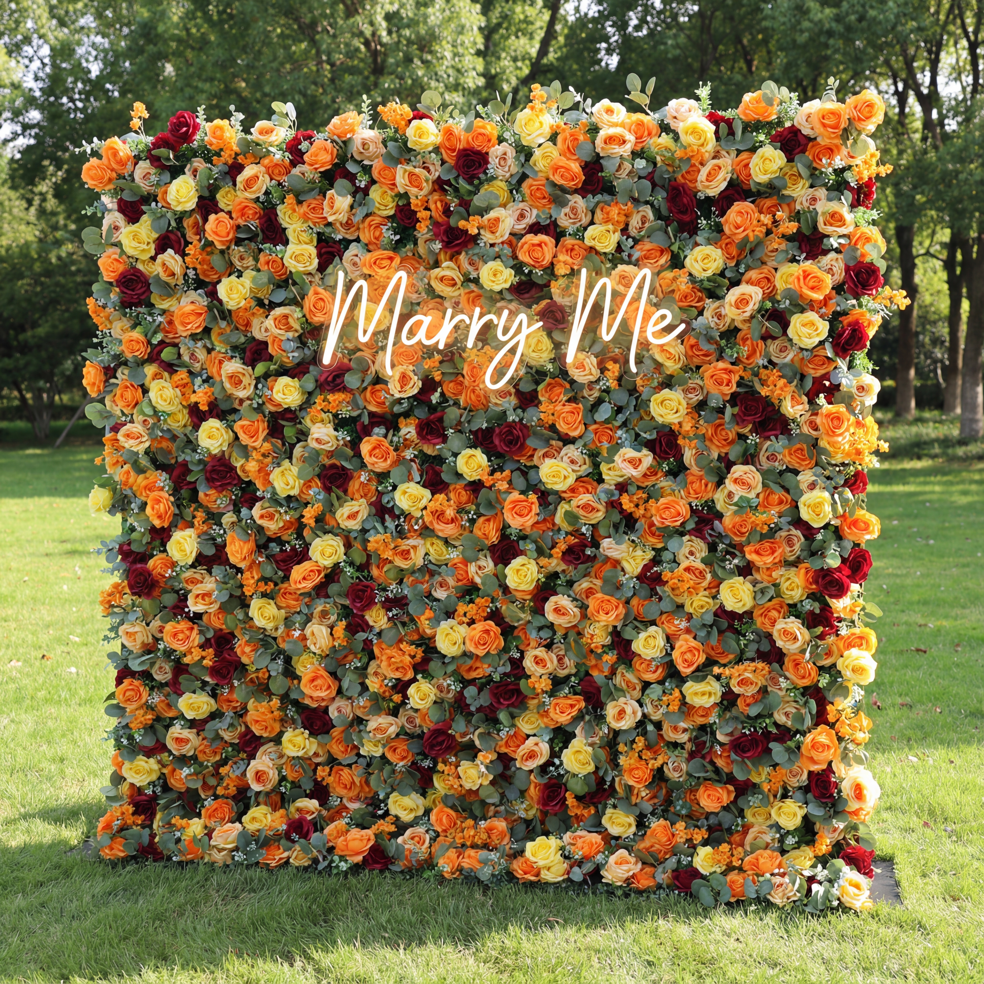 ValarFlower Autumn Tones Floral Extravaganza Wall: A Warm and Rich Masterpiece for Cozy Celebrations  VF-531