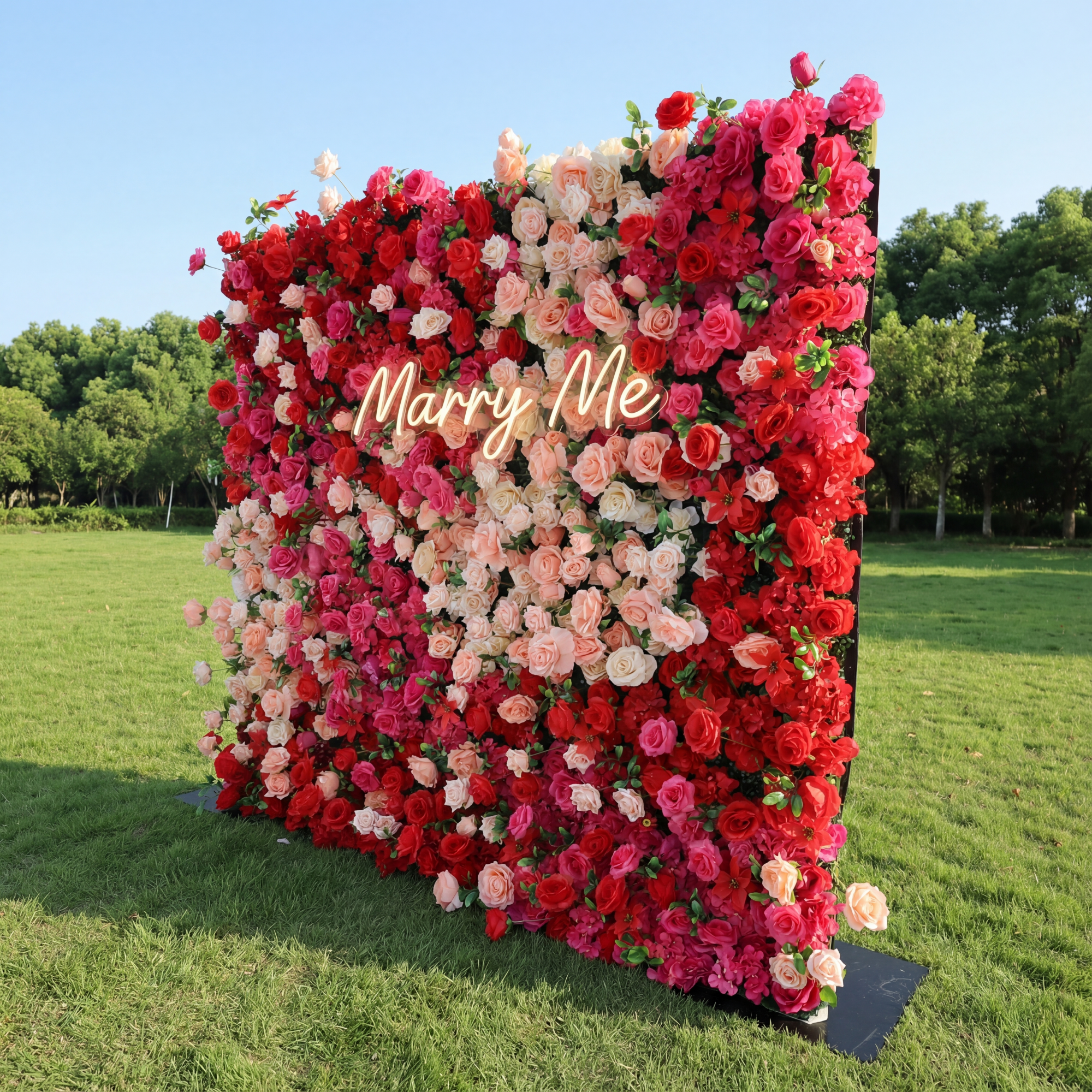 ValarFlower Romantic Rose Floral Extravaganza Wall: A Passionate and Elegant Masterpiece for Enchanting Celebrations VF-532