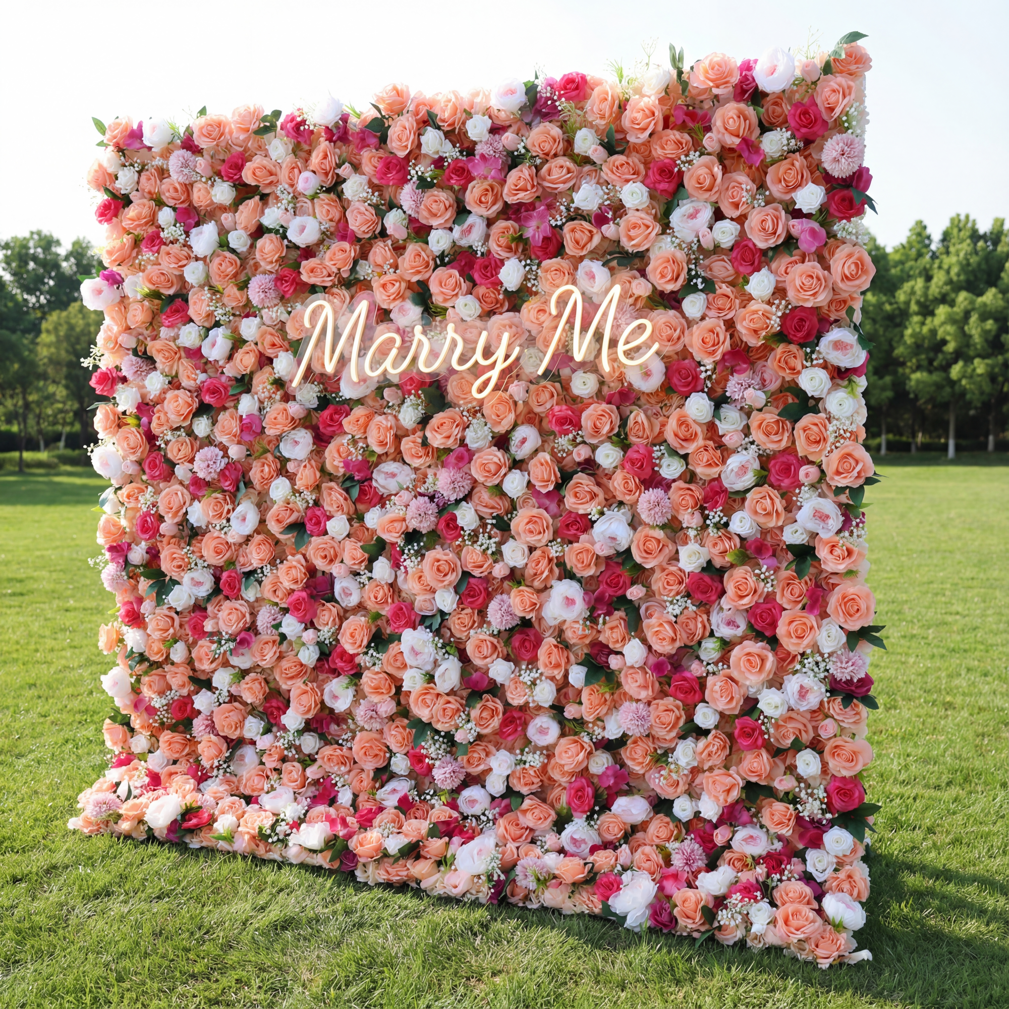 ValarFlower Multicolor Rose Floral Extravaganza Wall: A Vibrant and Lively Masterpiece for Joyful Celebrations VF-533